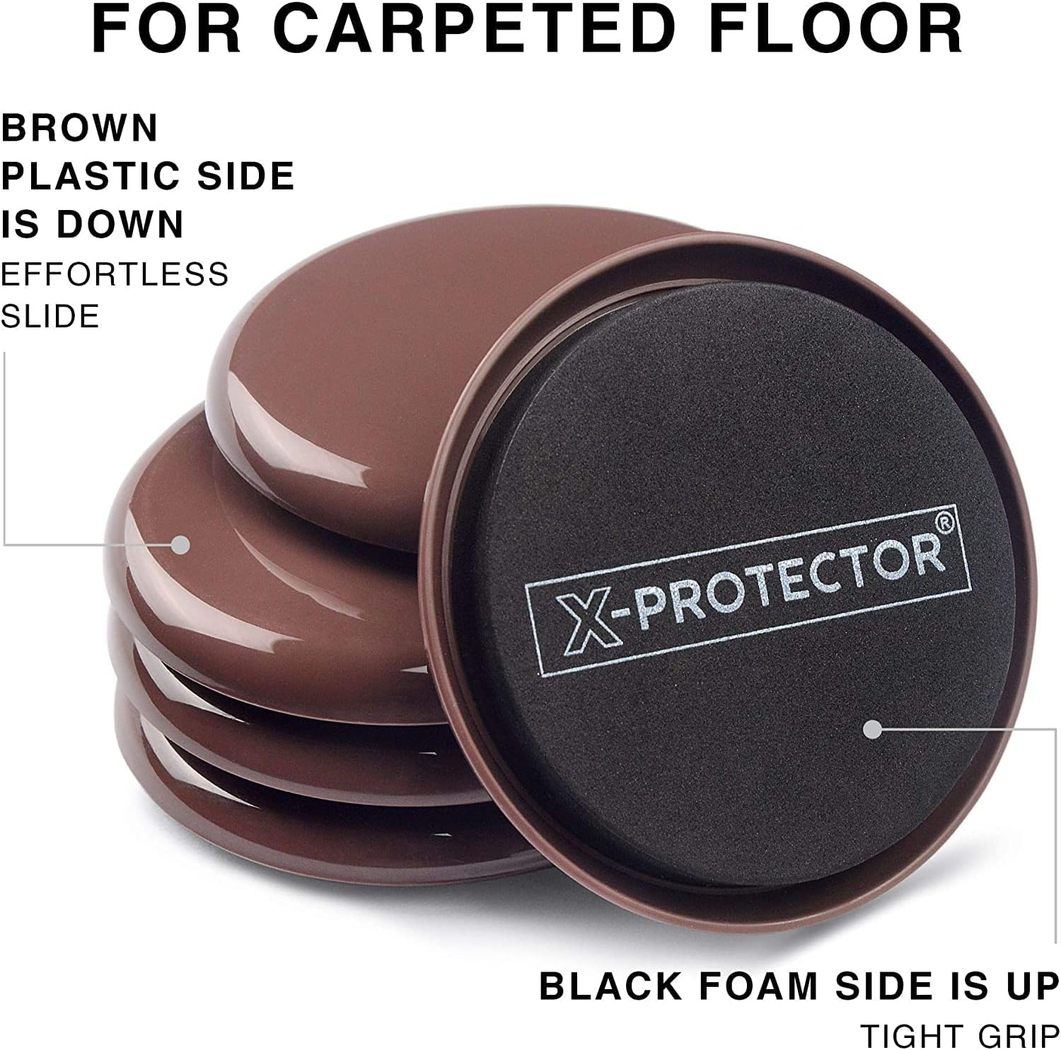 Detalle 2 de X-PROTECTOR Carpet Furniture Sliders, 16-Piece Set