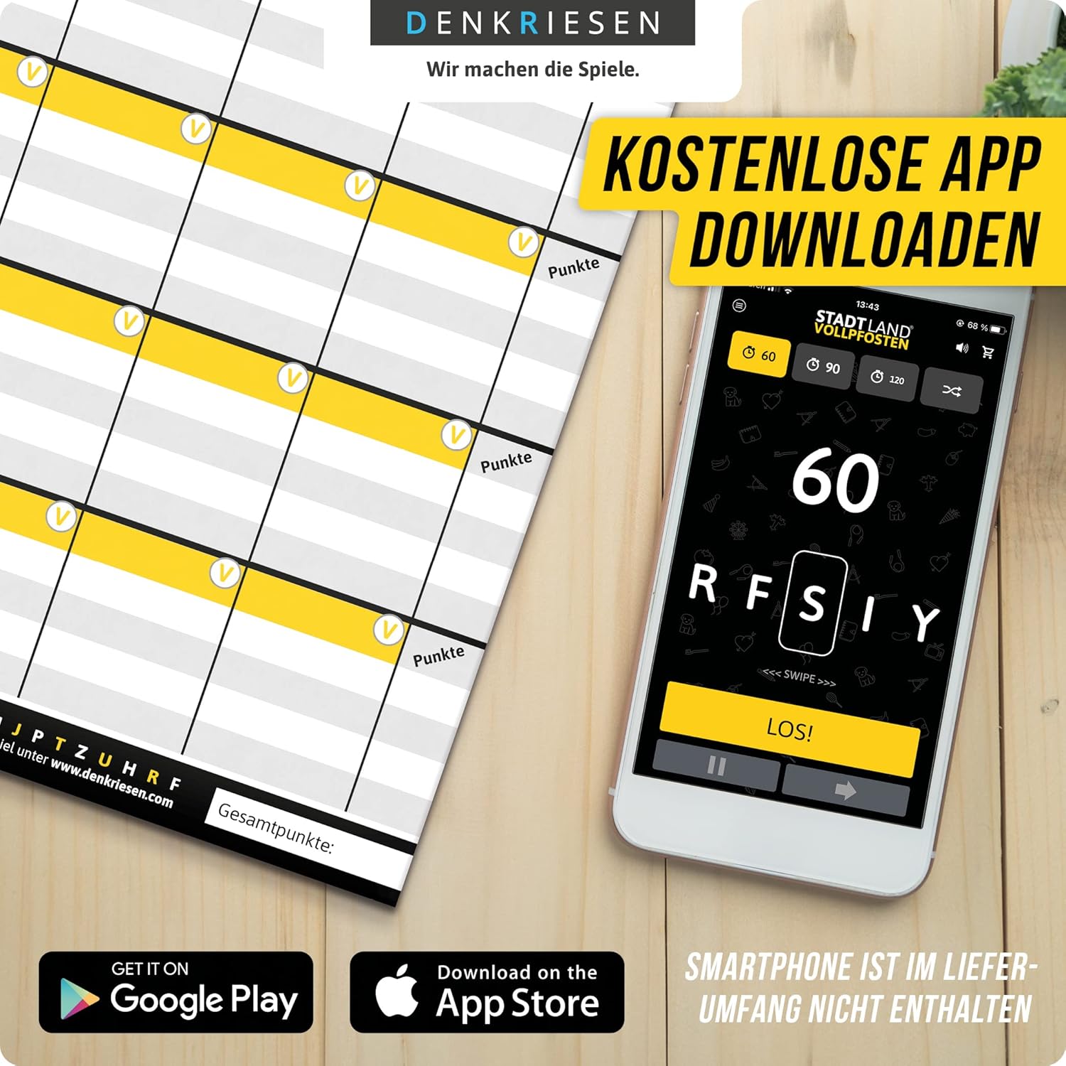 Thumbnail 5 de DENKRIESEN Stadt Land VOLLPFOSTEN – DO IT Yourself-Edition | Reisespiel