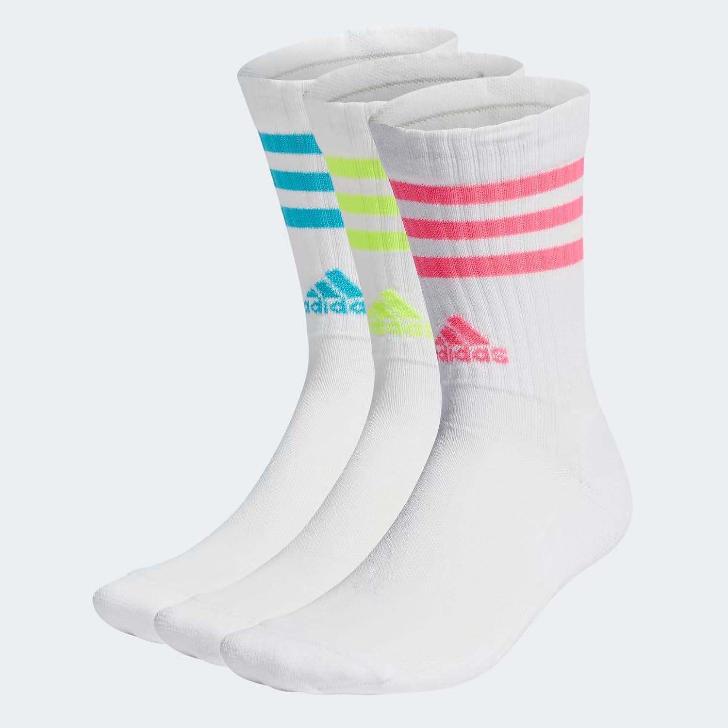 Detalle 1 de adidas 3‑Stripes Cushioned Crew Socks — 3 pares
