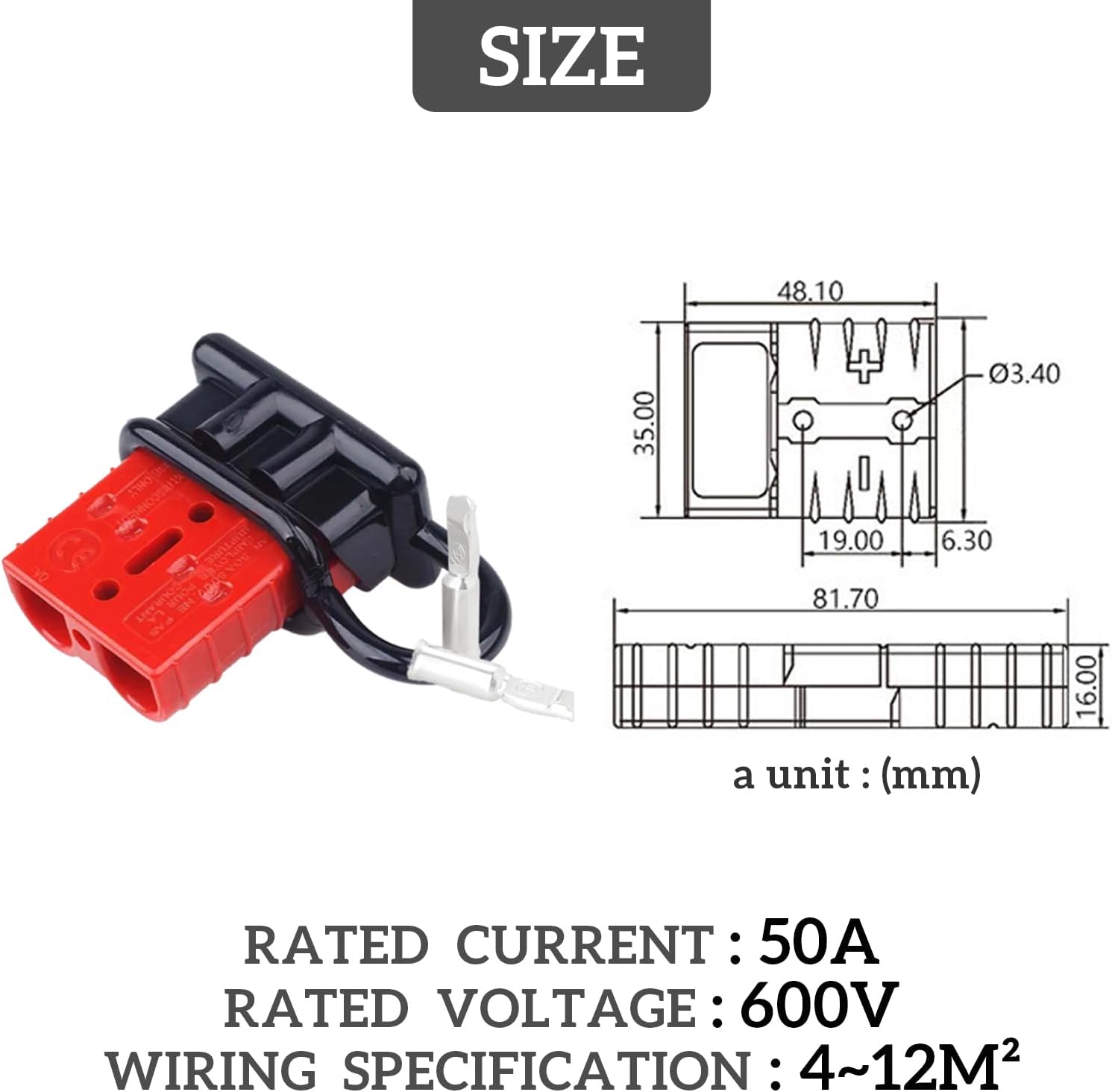 Detalle 2 de Eagles battery connector plugs, 50 A