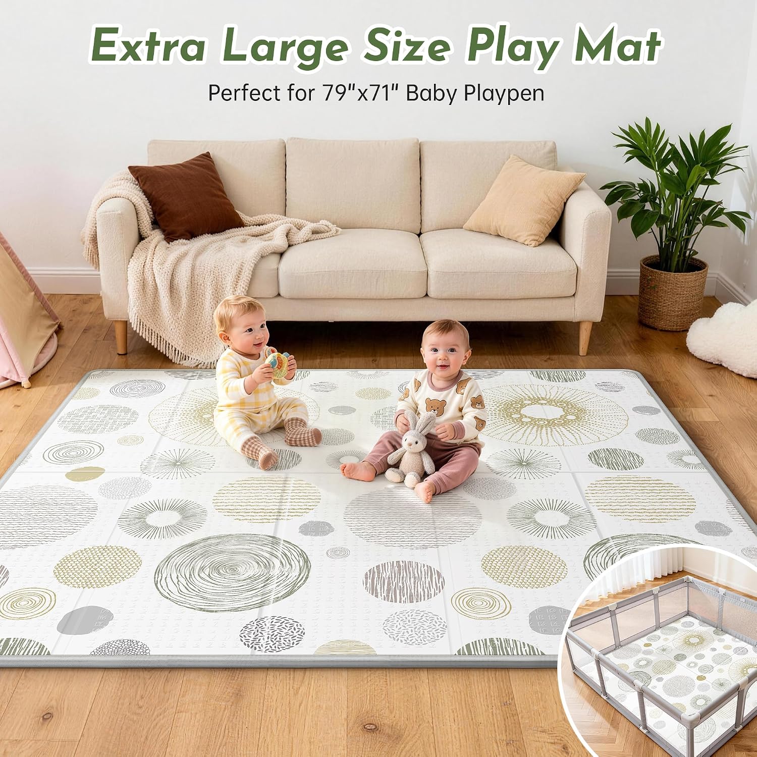 Detalle 2 de Baby Play Mat 79 x 71 Inches