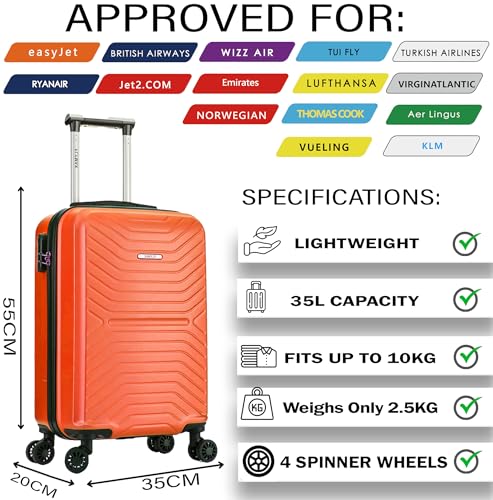 Detalle de Flymax 55x35x20 Cabin Suitcase Carry On: A practical ABS hard-shell choice for everyday travel
