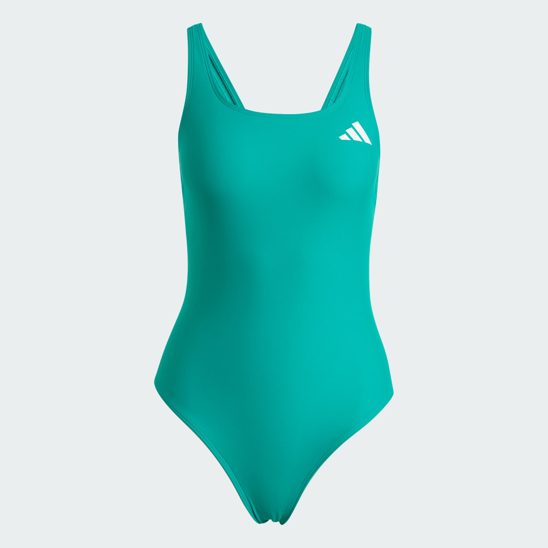 Detalle 2 de Bañador de espalda con tirantes en V de Adidas – verde