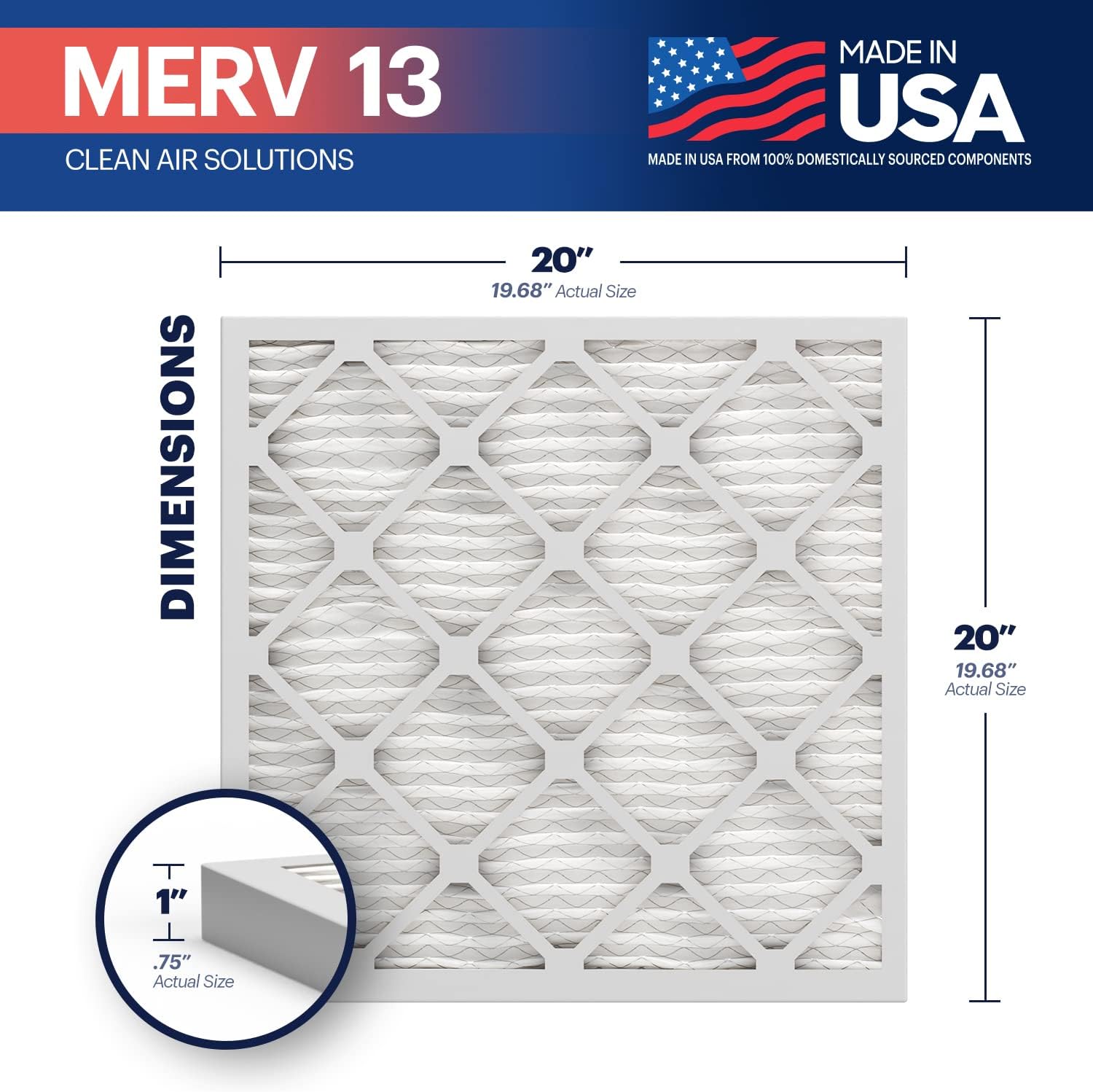 Thumbnail 1 de BNX TruFilter MERV 13 20 x 20 x 1 HVAC air filter 🛠
