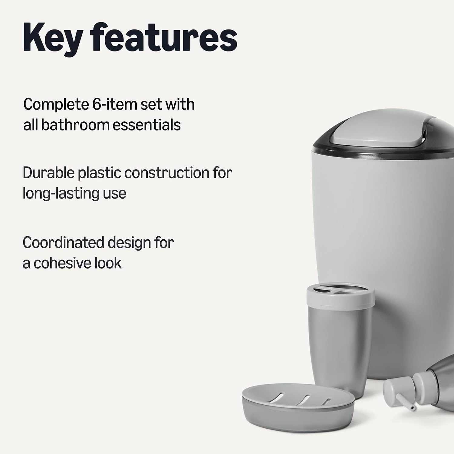 Detalle 2 de Amazon Basics Bathroom Accessory Set 7-piece