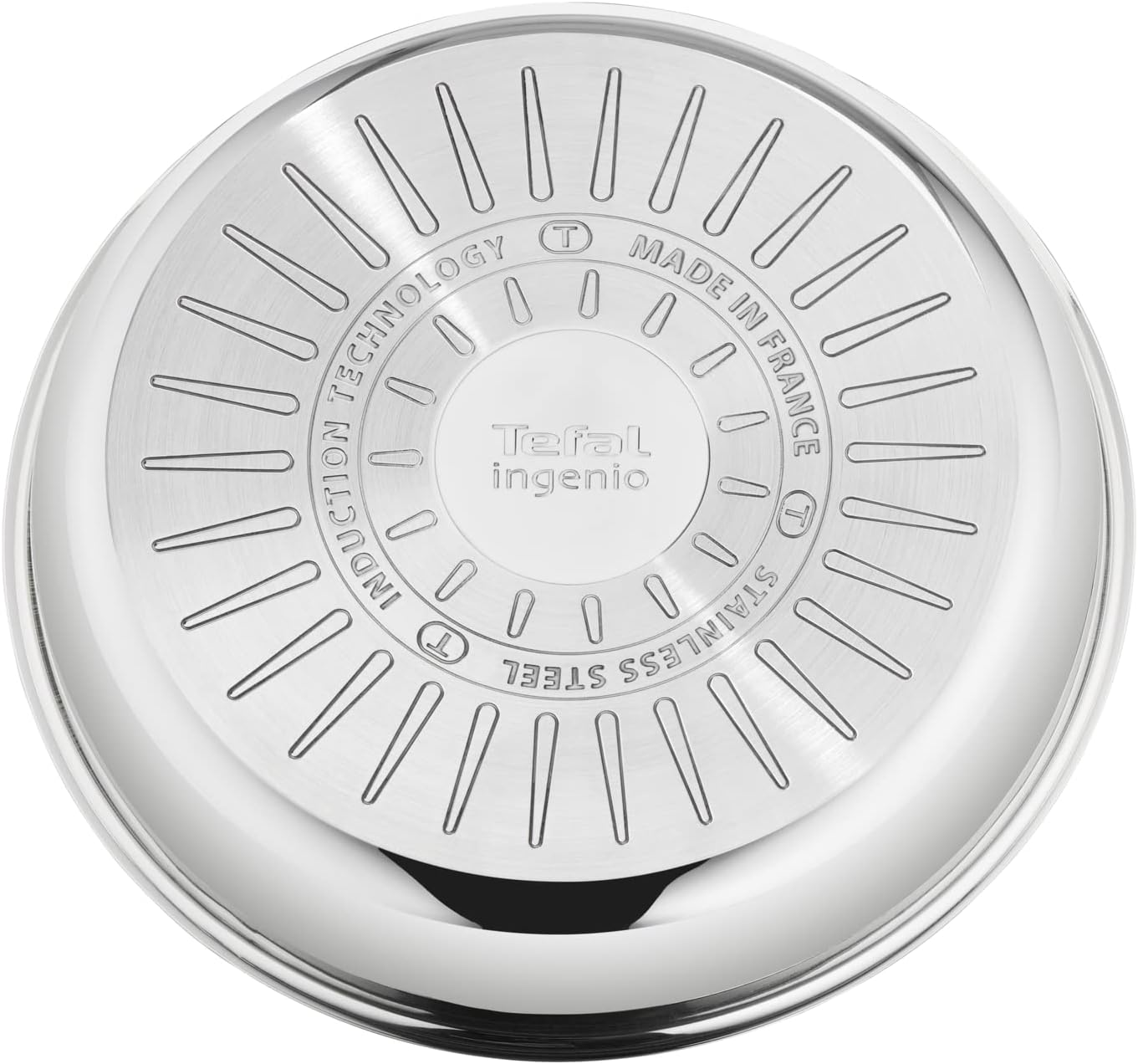 Detalle de Tefal Ingenio Preference Poêle 26 cm – Induction, Revêtement antiadhésif Titan 6X, Acier inoxydable, Empilable, Indicateur Thermo-Signal
