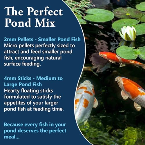 Detalle 2 de Walters Variety Super Mix (5L Refill Bag): Floating Pond Food for Goldfish, Koi & Cold Water Fishes