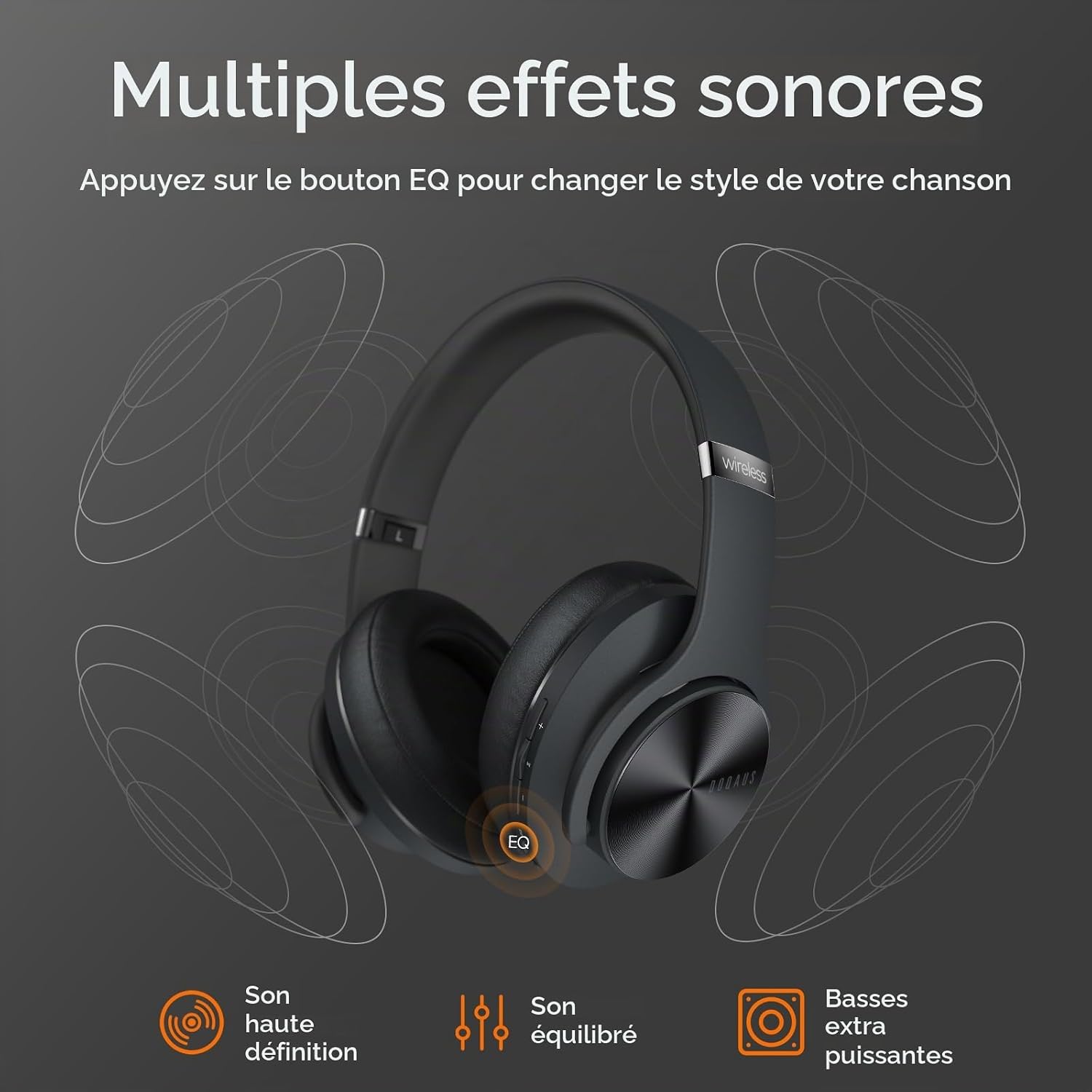 Thumbnail 3 de DOQAUS Care 1 draadloze over-ear hoofdtelefoon, opvouwbaar, 3 EQ-modi