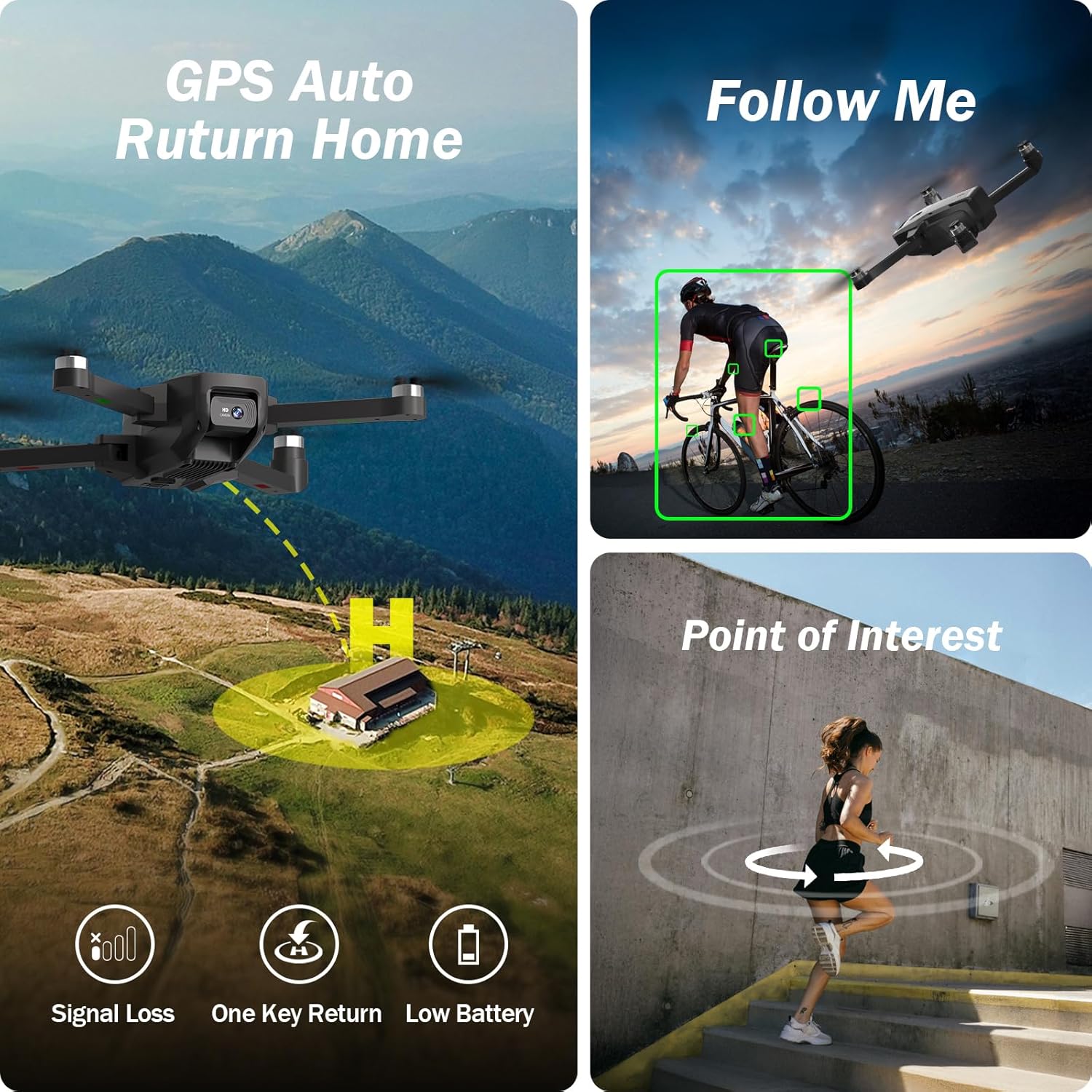 Detalle de suangrc K600GPS con fotocamera 1080P e schermo FPV da 4,5