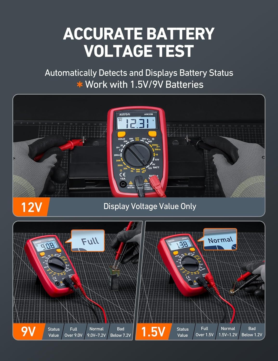 Detalle de AstroAI Digital Multimeter 2000 Counts
