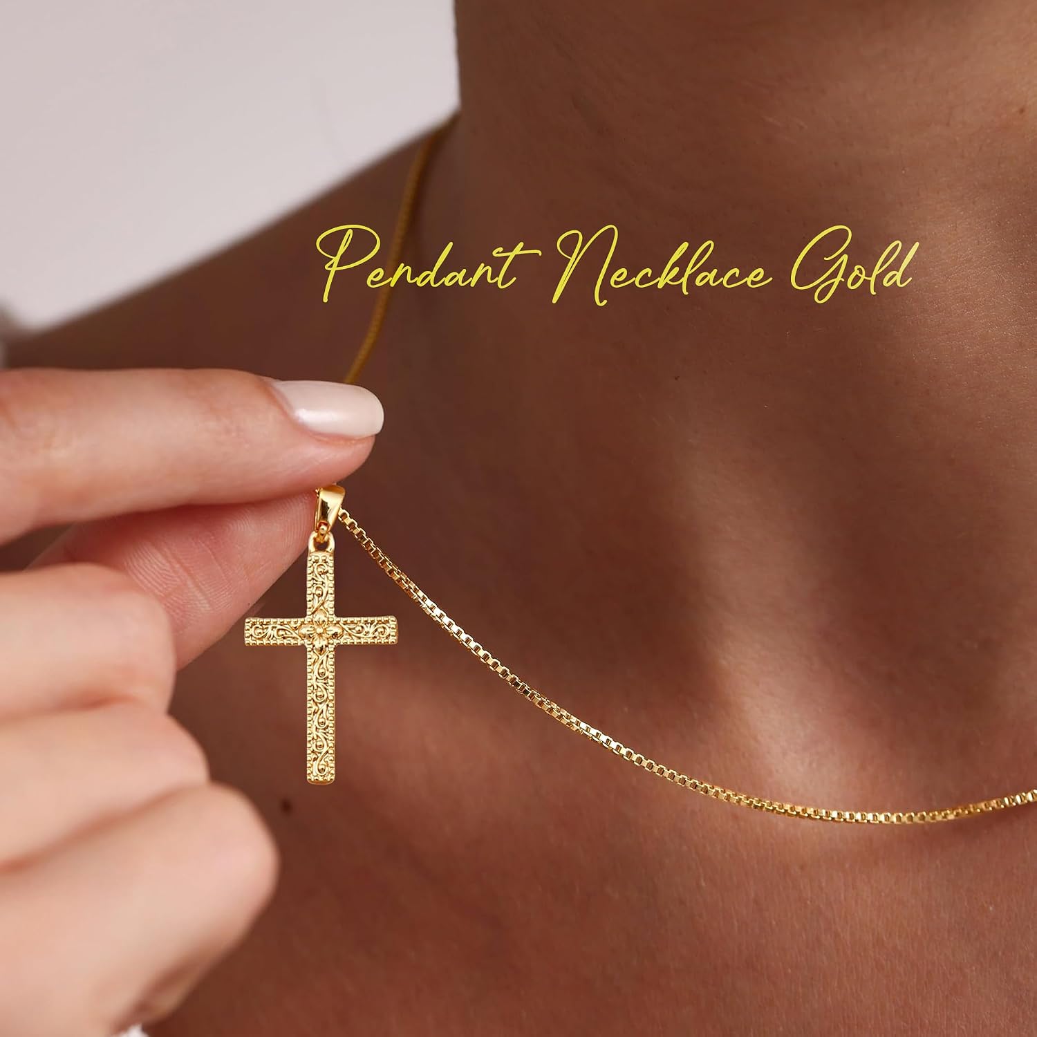 Detalle de BodyBonita Cross Collar 16" Oro/Plata