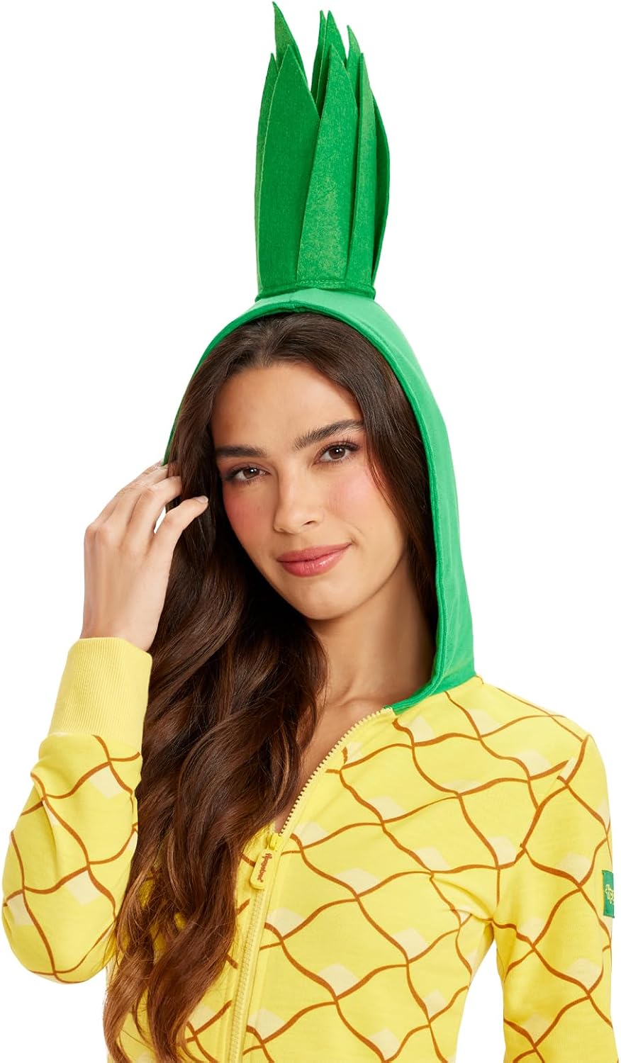 Detalle de Tipsy Elves Women's Pumpkin Halloween Costume Dress with Stem Hood and Pockets