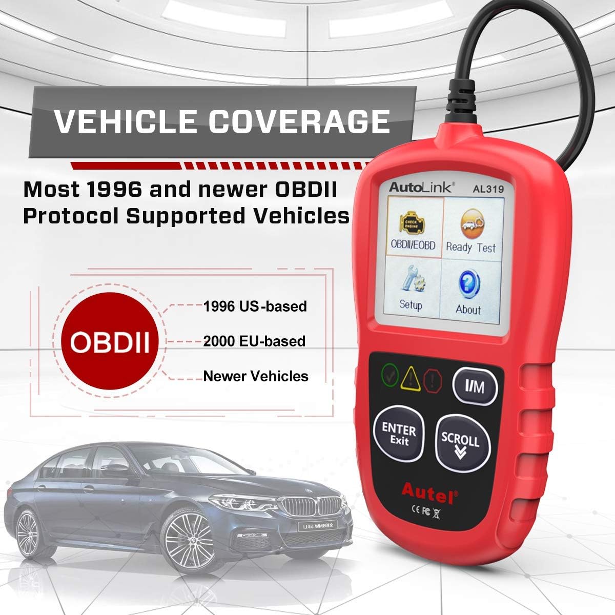 Detalle de Autel AL319 OBD2 Code Reader – Universal Car Diagnostic Tool for Emissions and Engine Fault Codes