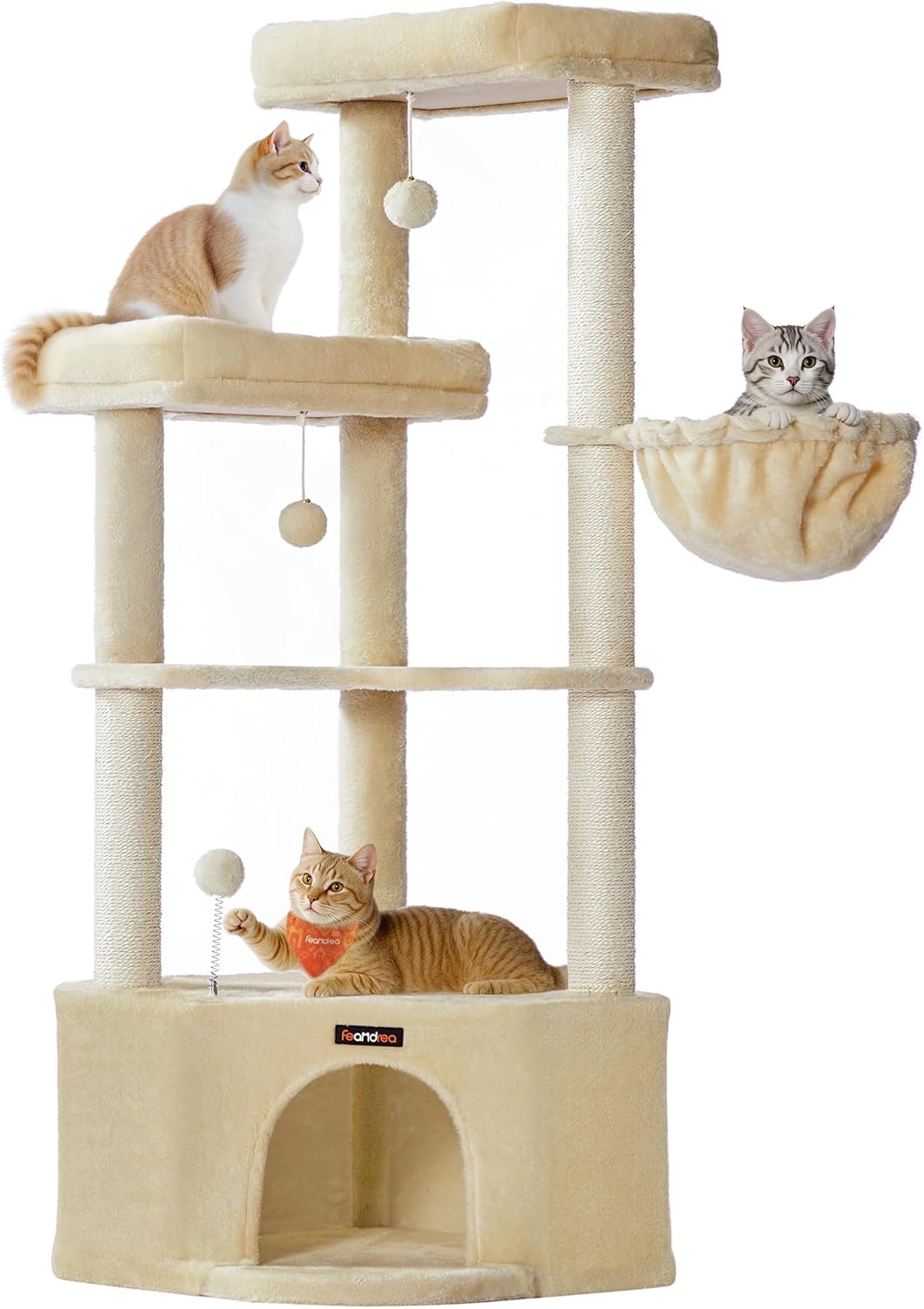 Thumbnail 6 de Feandrea Arbre à Chat PCT009G02 – Tour de Jeux 140,7 cm pour grands chats et foyers multi-chat