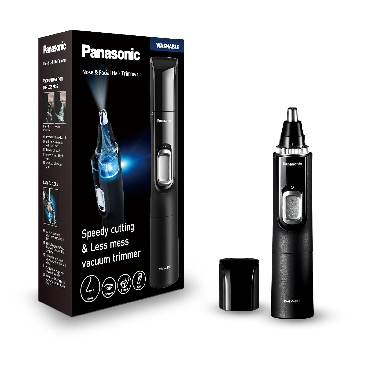 Detalle de Panasonic ER-GN300-K503 Nasenhaarschneider – Präziser Trimmer für Nase, Ohren und Augenbrauen