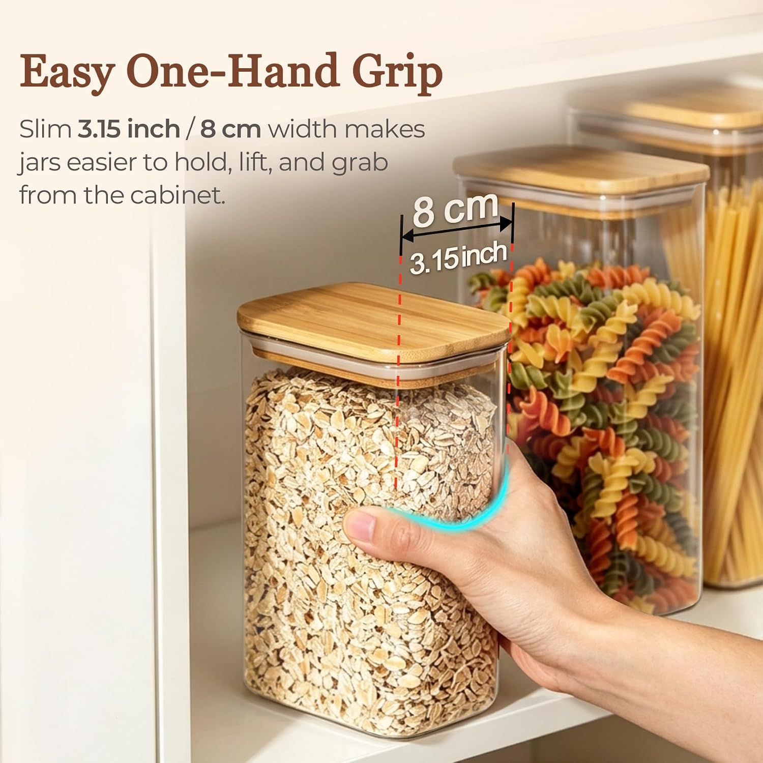 Thumbnail 6 de ComSaf 2.2 Qt Rectangle Glass Storage Containers with Lids: A Practical Pantry Duo