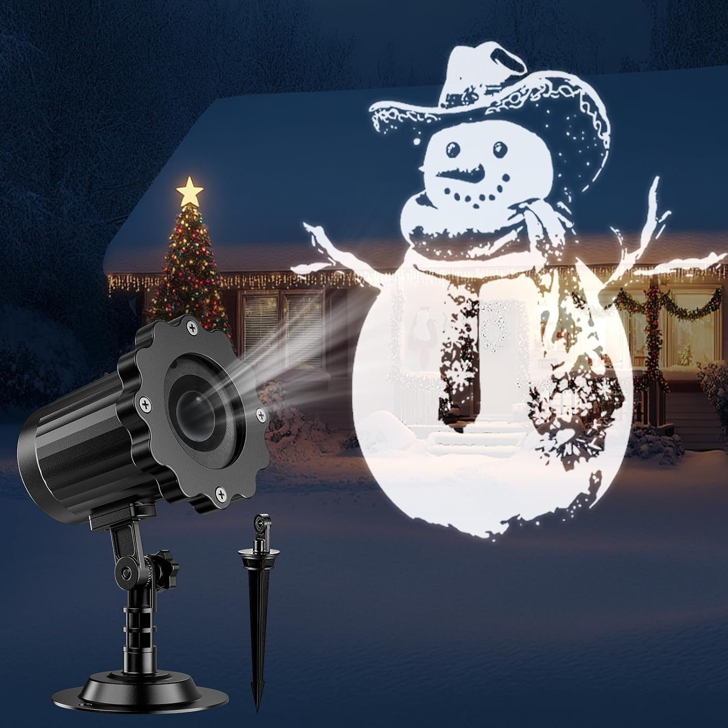 Detalle de Nagudenfo SE369-21 Christmas Projector with 3D Dynamic Snowman and IP55 Protection