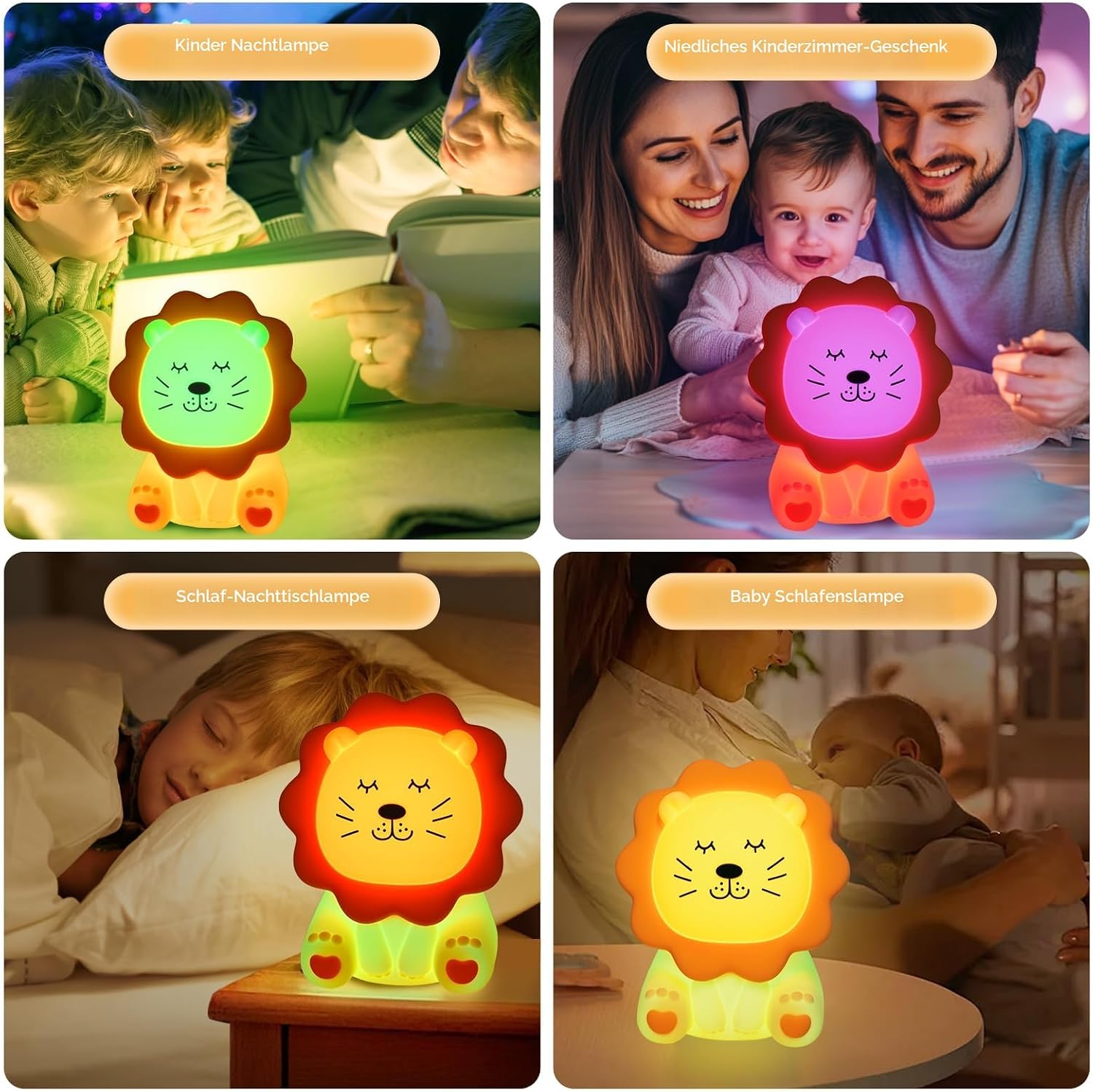 Thumbnail 5 de Nachtlicht für Kinder 7 Farben Silikon Nachtlicht 3 Helligkeiten