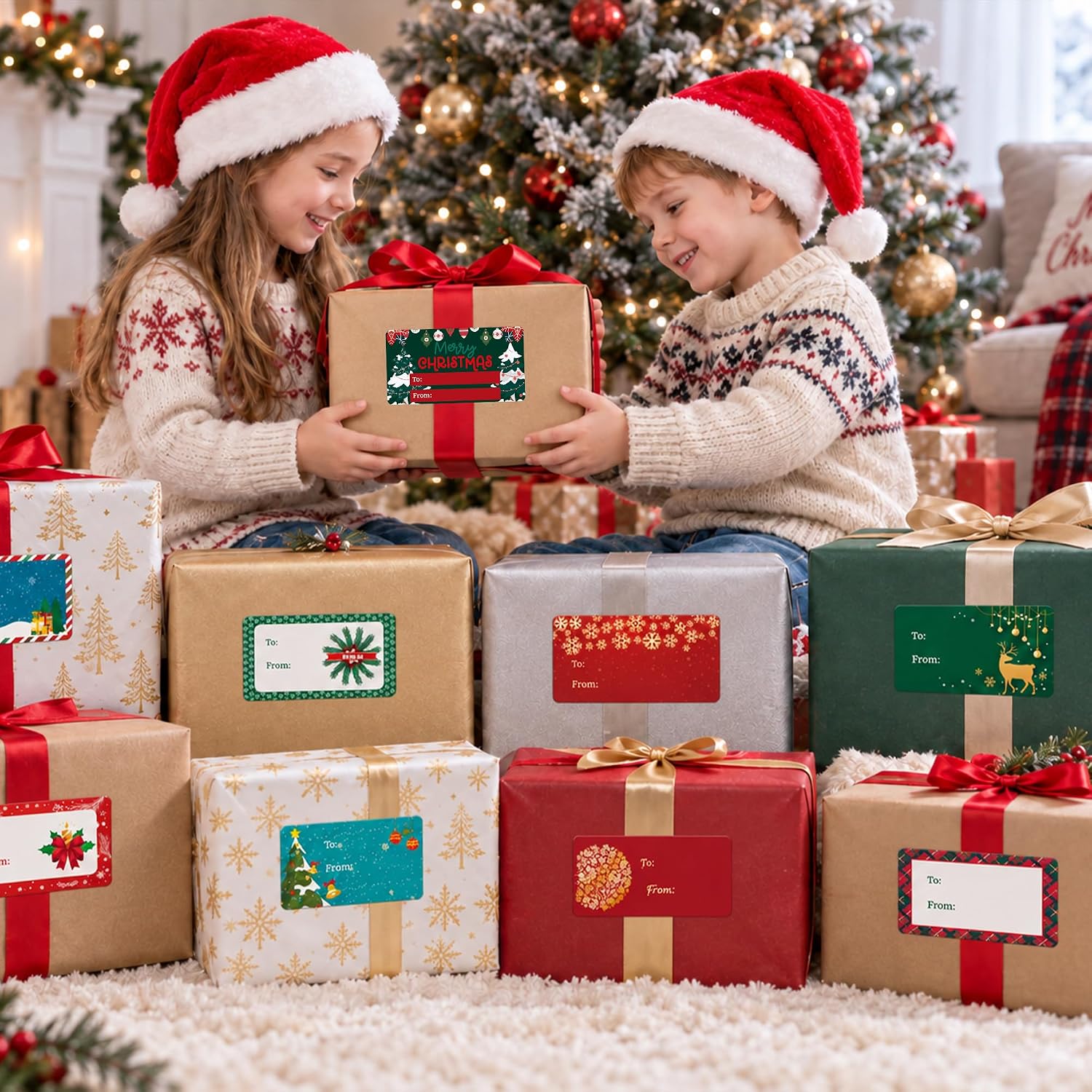 Detalle 2 de Christmas Gift Tags, 108 Stickers