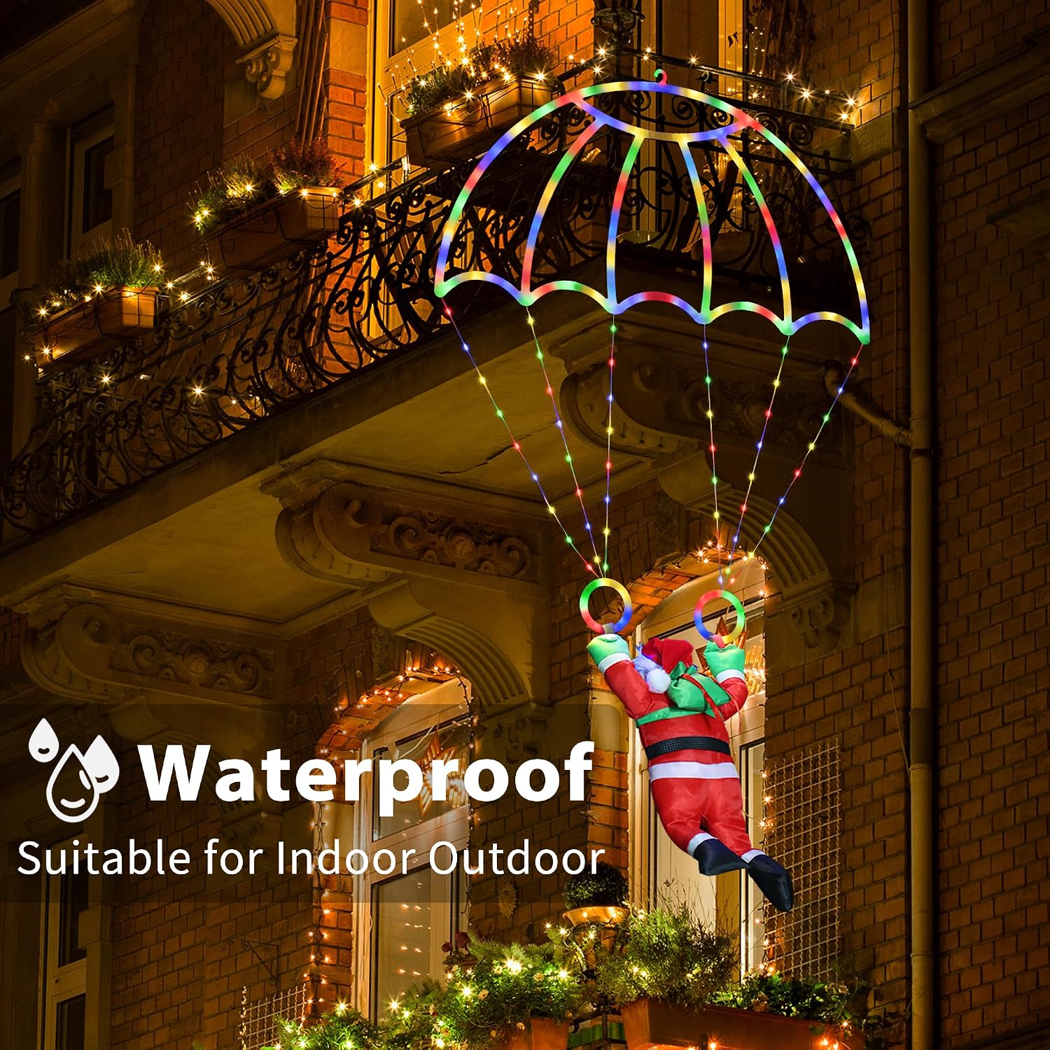 Detalle 1 de Toodour Christmas Parachute Lights 2.8 ft