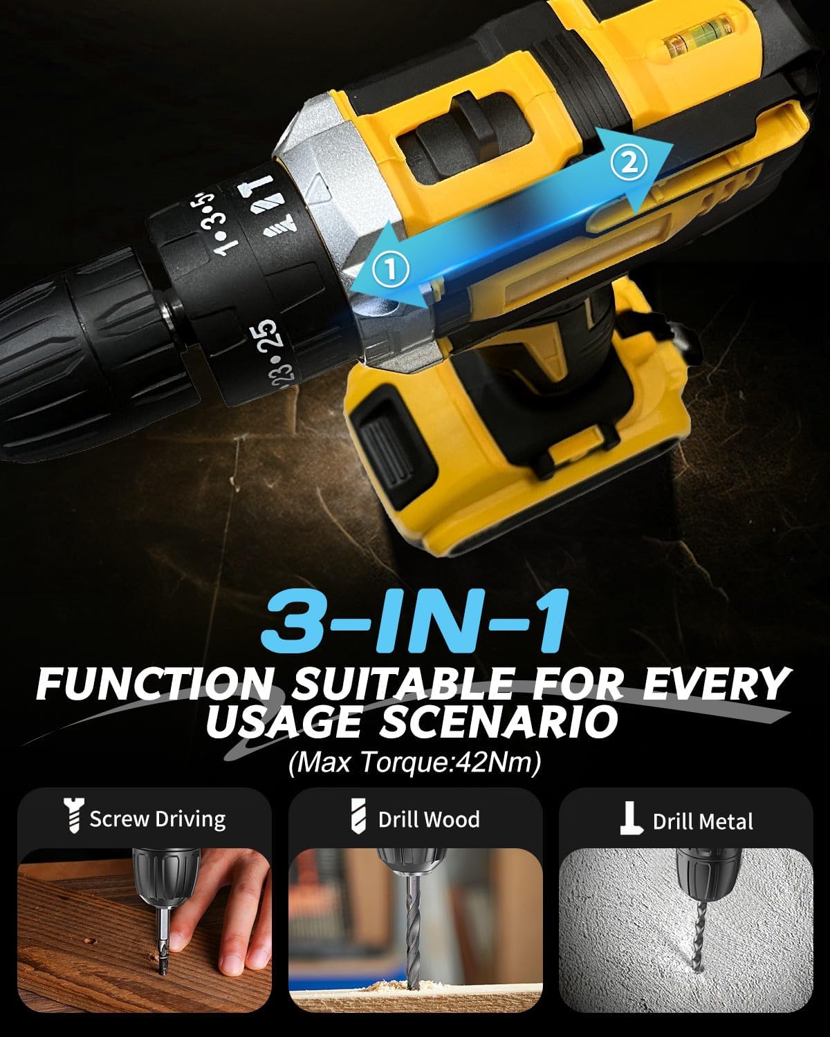 Thumbnail 4 de Maxesla 21V 25+3 Torque Combi Drill kit