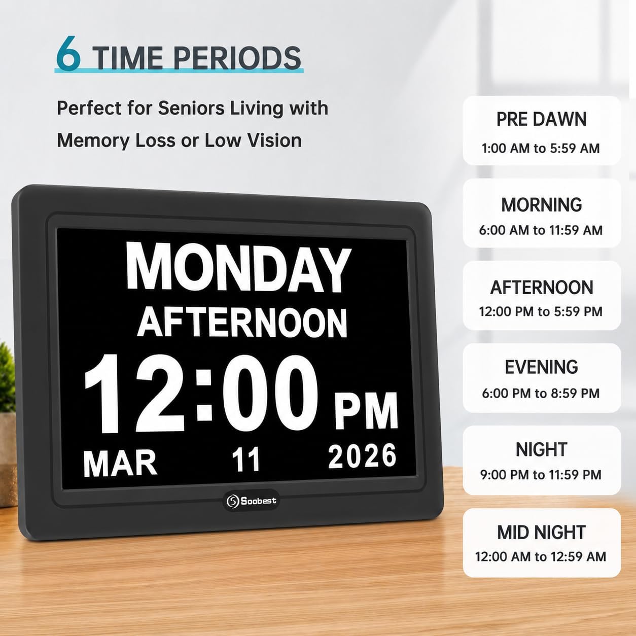 Thumbnail 6 de Soobest Dementia Clock for Seniors, 20 alarms
