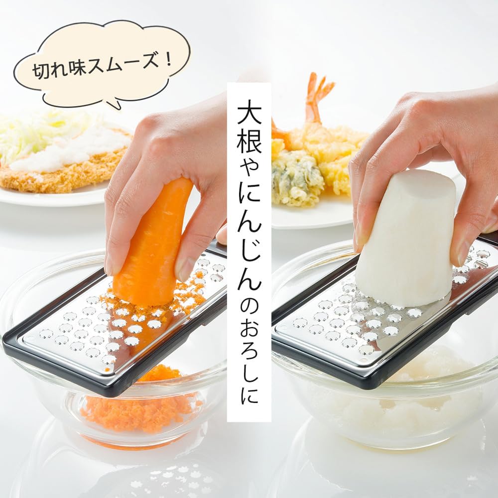 Detalle de 下村企販 32651 おろし器 ステンレス製おろし部・ブラック枠・日本製