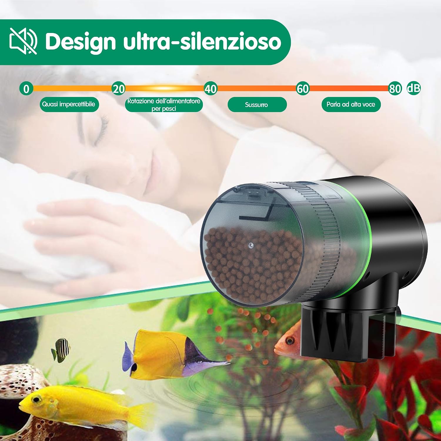 Detalle 2 de Ycozy Mangiatoia Automatica per Acquario programmabile 🎣