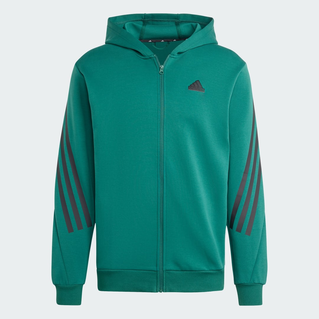 Thumbnail 3 de Chaqueta con capucha Future Icons 3 bandas de Adidas (Verde)