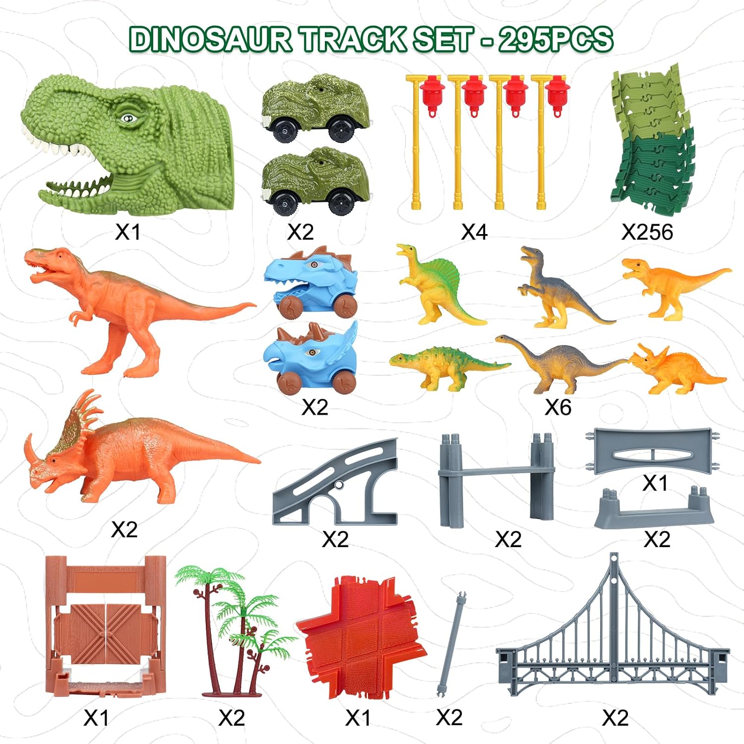 Thumbnail 3 de ToyFuntasy Dinosaur Track 255+ Pieces