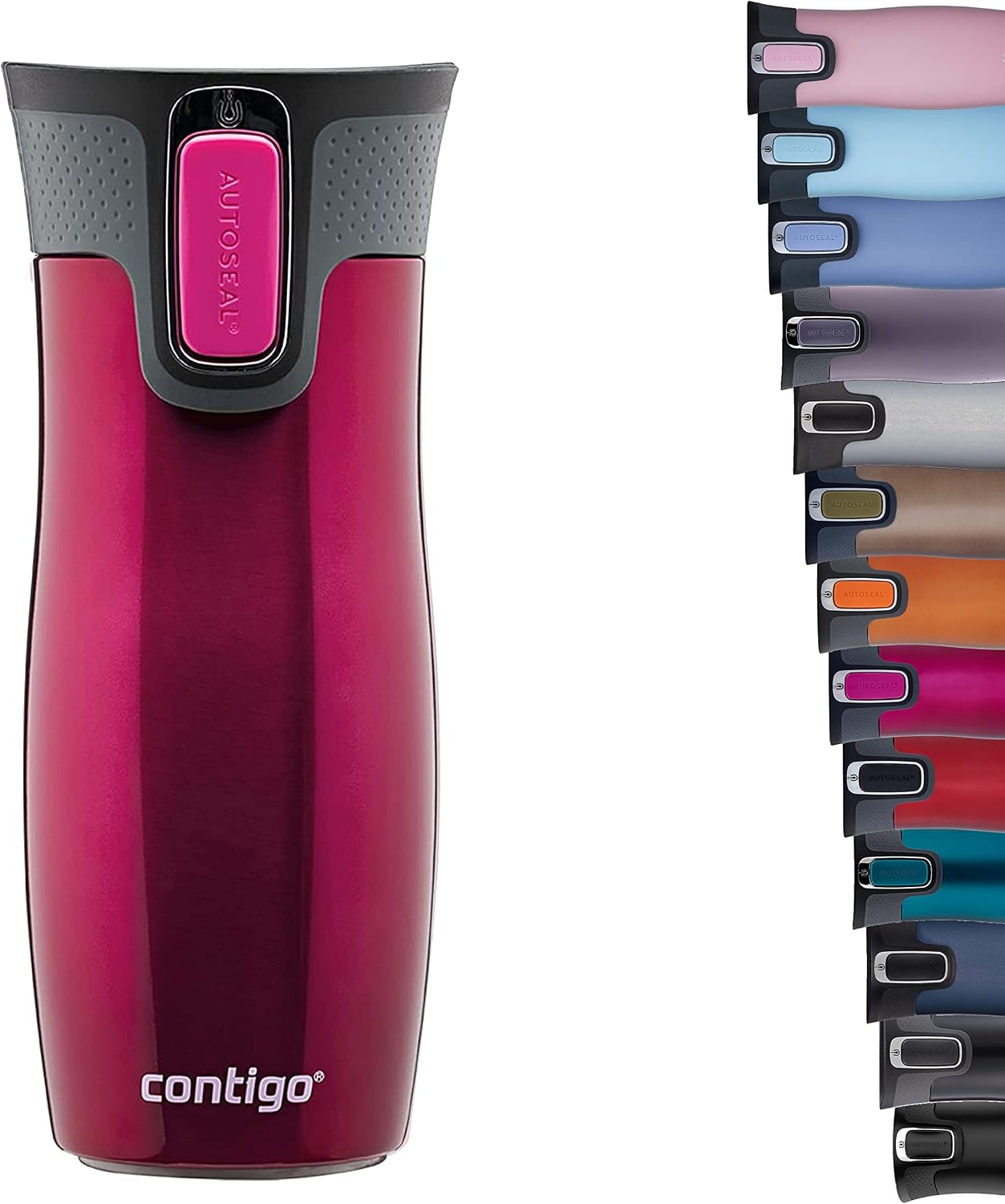 Detalle de Contigo Thermobecher West Loop Autoseal aus Edelstahl (470 ml) – auslaufsicherer Reisebecher