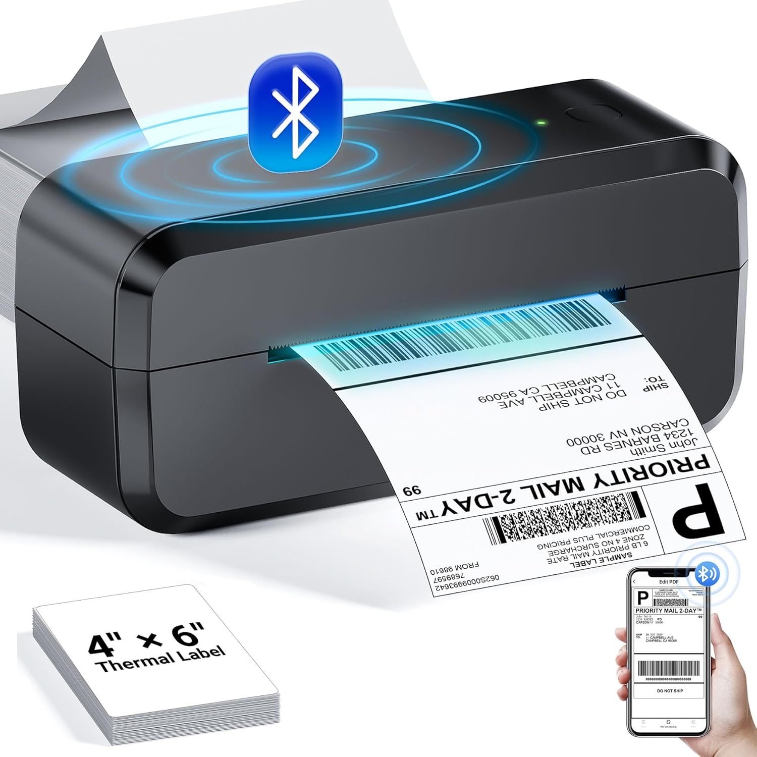 NelkoGlobal Bluetooth Label Printer 4x6 🖨️