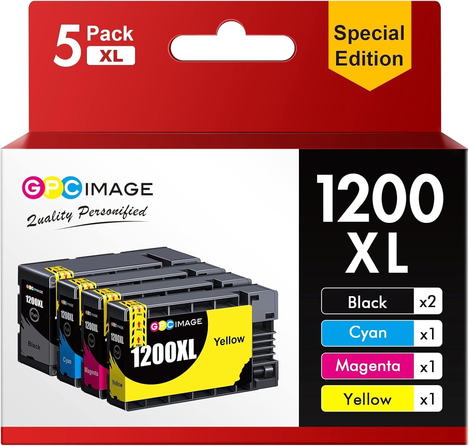 Detalle de GPC Image PGI-1200XL Ink Cartridges, 5-Pack for Canon MAXIFY Printers
