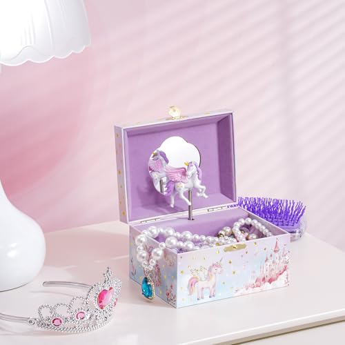 Thumbnail 4 de ProCase Joyero para Niñas: Organizador Musical de Joyería Infantil con Unicornio Giratorio (Rosa)
