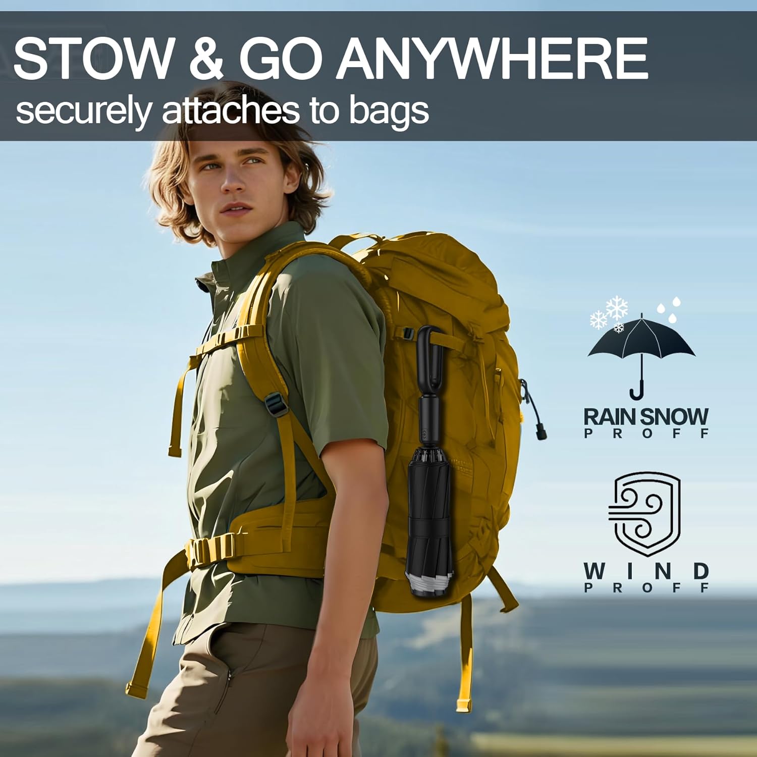Thumbnail 1 de Copulan Windproof Compact Travel Umbrella
