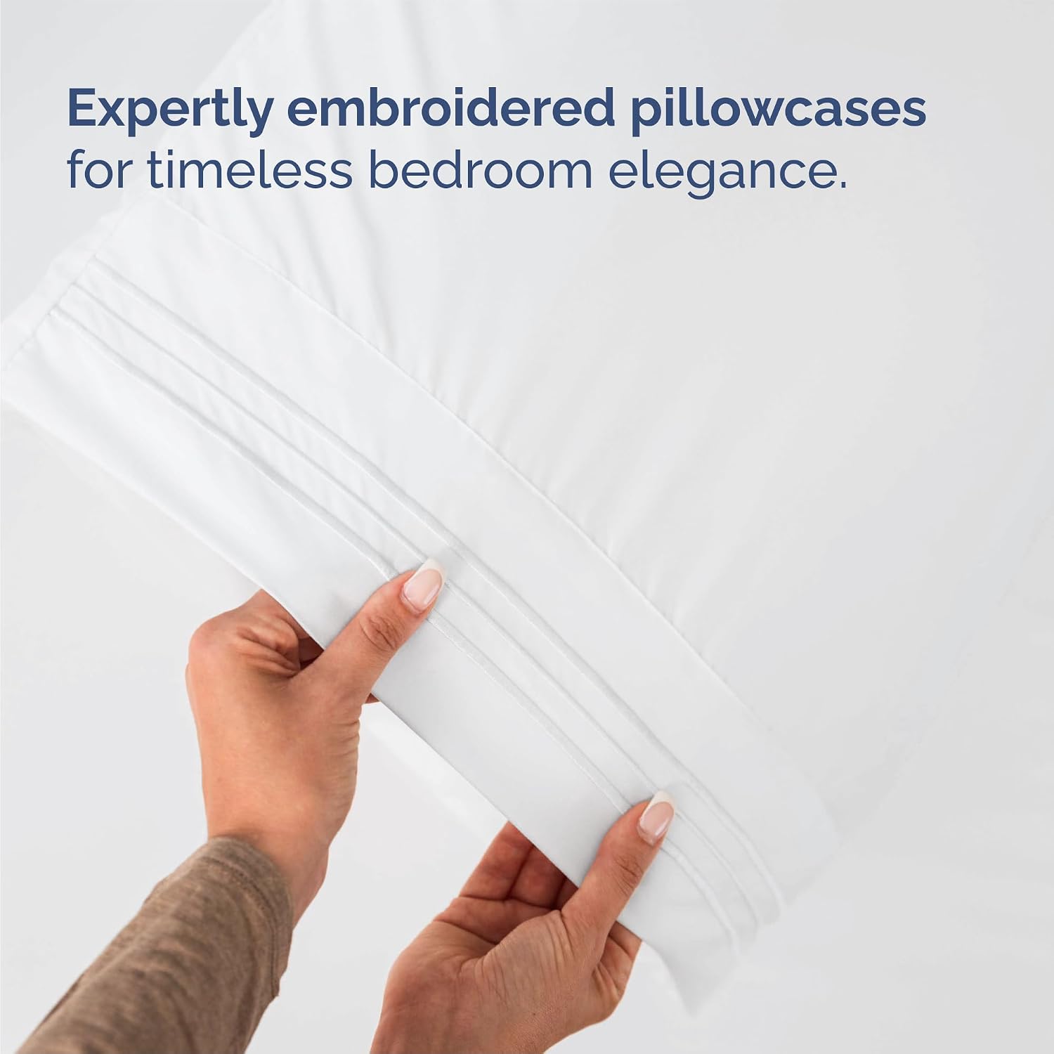 Detalle de CGK Unlimited COMIN18JU057952 Queen Sheet Set, White Microfibre, Deep Pockets