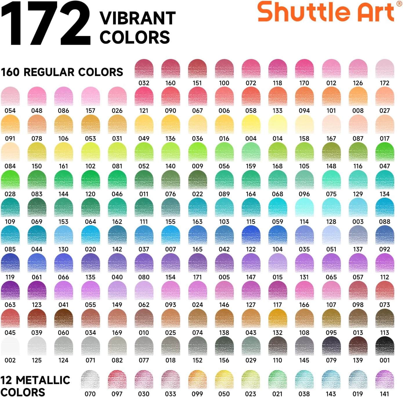 Thumbnail 2 de Shuttle Art 172 Colouring Pencils: Soft Core Colour Pencils Set for Adults, Drawing and Sketching
