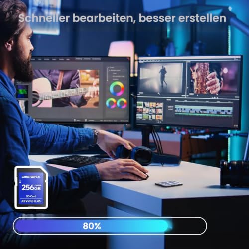 Thumbnail 6 de DIGIERA 256 GB SDXC UHS‑I Speicherkarte, 170 MB/s Lesen, 150 MB/s Schreiben, C10 / U3 / V30 — 4K UHD