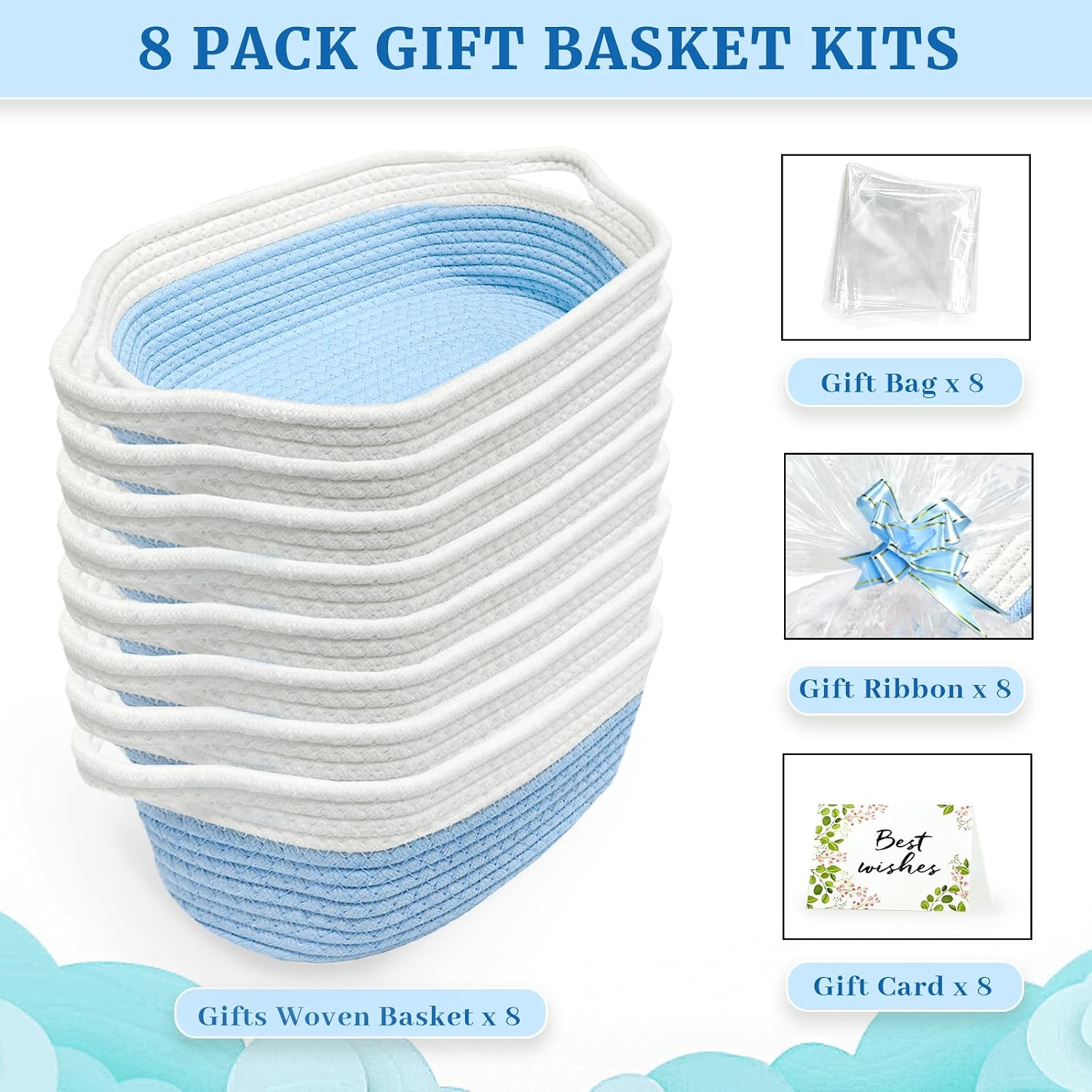 Detalle 2 de Succwoah Cotton Rope Gift Baskets, 12 x 8 x 5 in