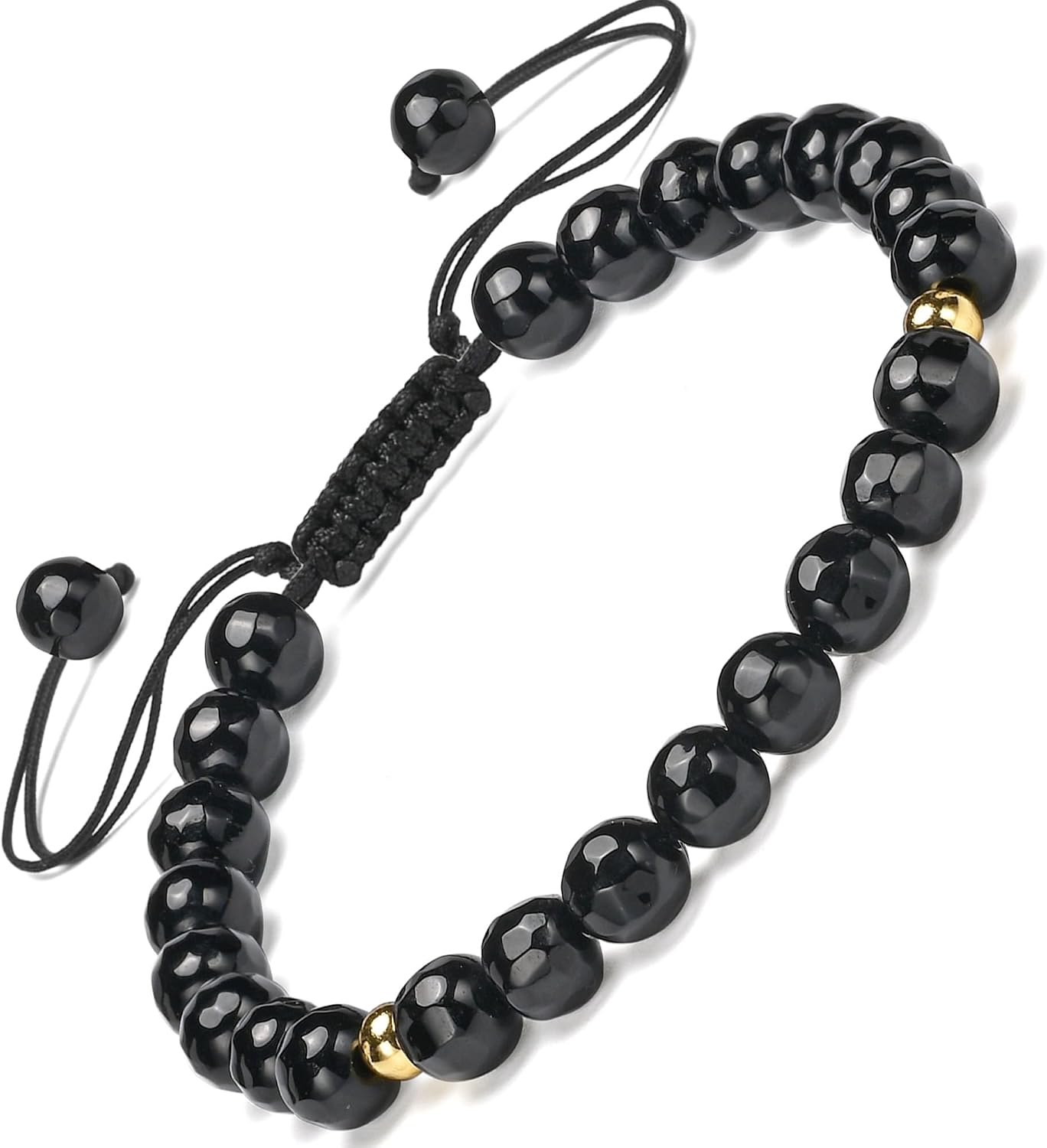 Detalle de Apocalyptic-K Damen-Armband mit natürlichen Edelsteinen – 925er Sterlingsilber, 4/6 mm, handgewebt
