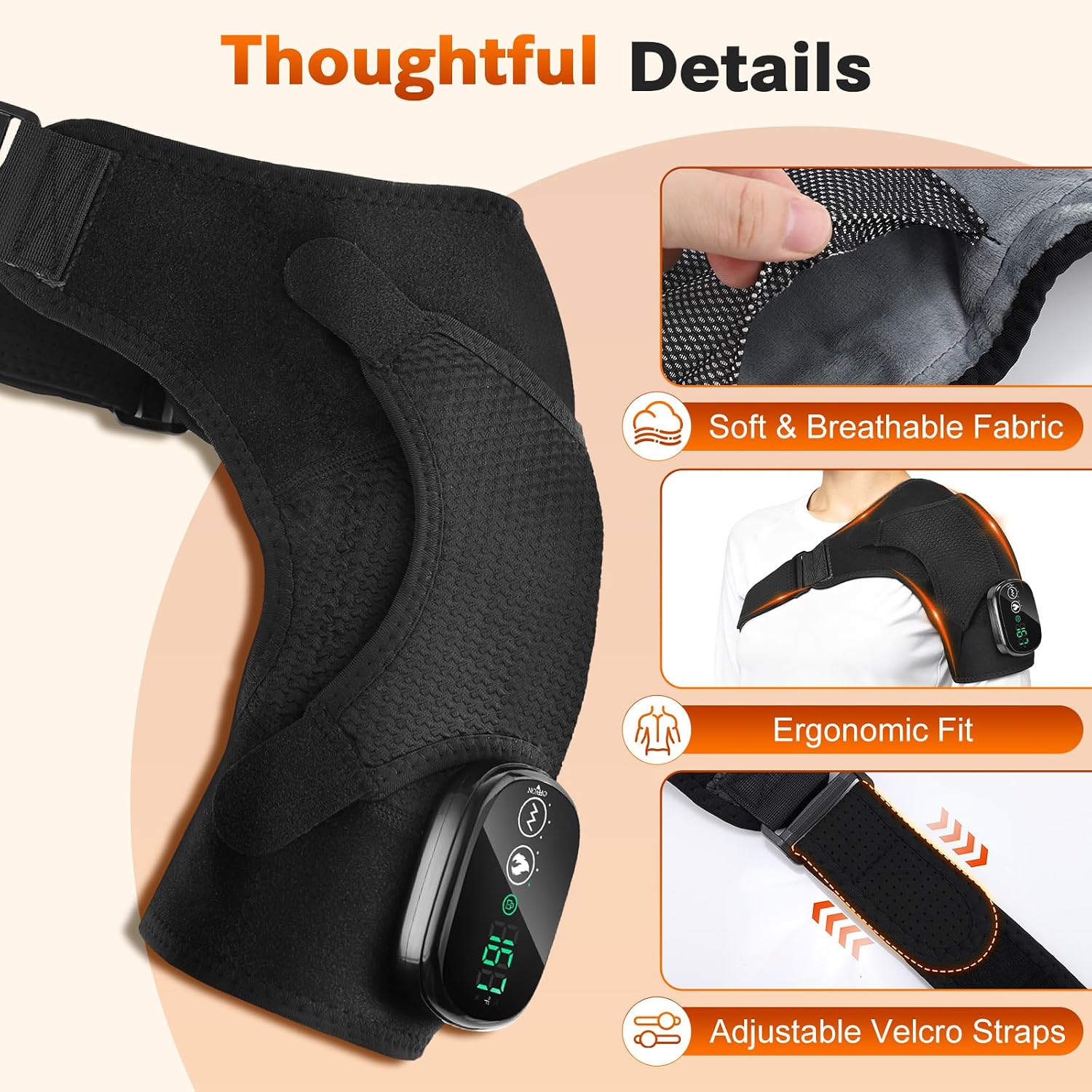 Thumbnail 6 de Cordless Shoulder Heating Pad with Massage, 5000mAh, 3 Heat and Vibration Modes