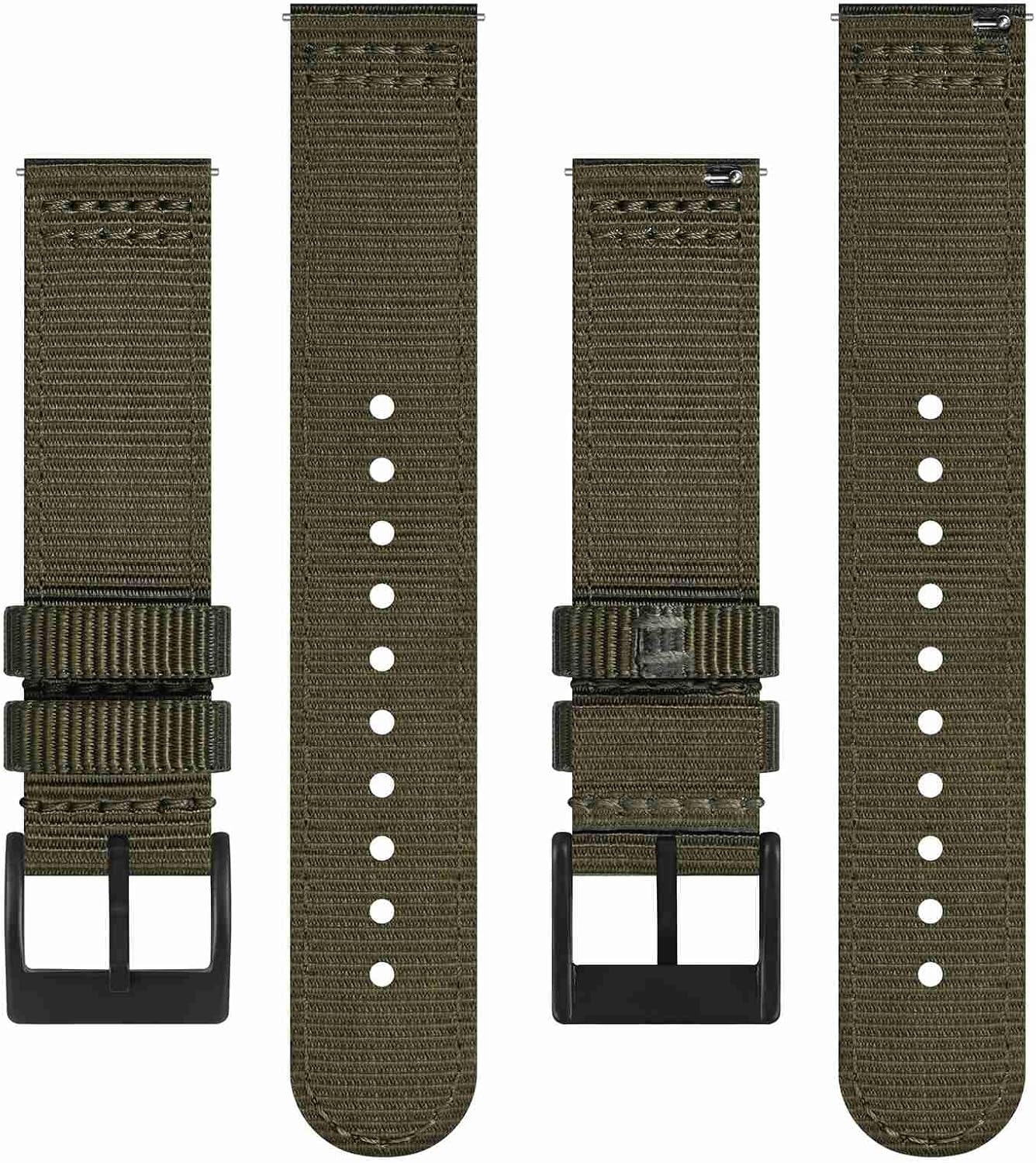 Detalle de BISONSTRAP Nylon Armband für Herren — Zweiteilig, Schnellverschluss, 18–22 mm