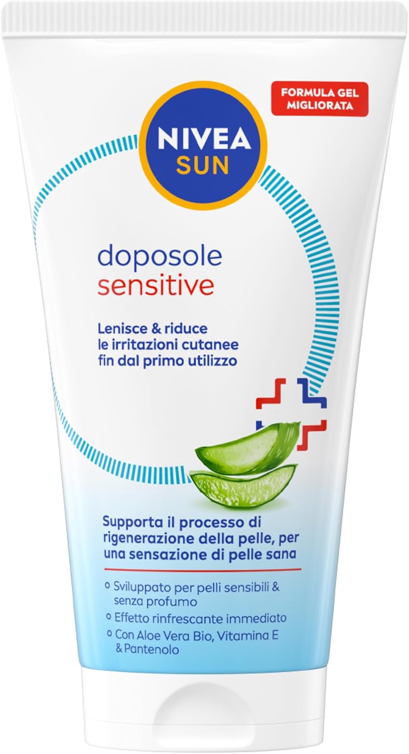 Detalle de NIVEA SUN Doposole Sensitive Gel Idratante 150 ml – Sollievo immediato per pelli sensibili