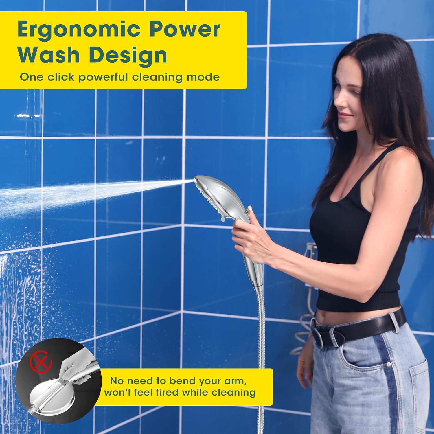 Thumbnail 6 de FASDUNT CY1 Filtered Handheld Shower Head, 8 Spray Settings, Chrome