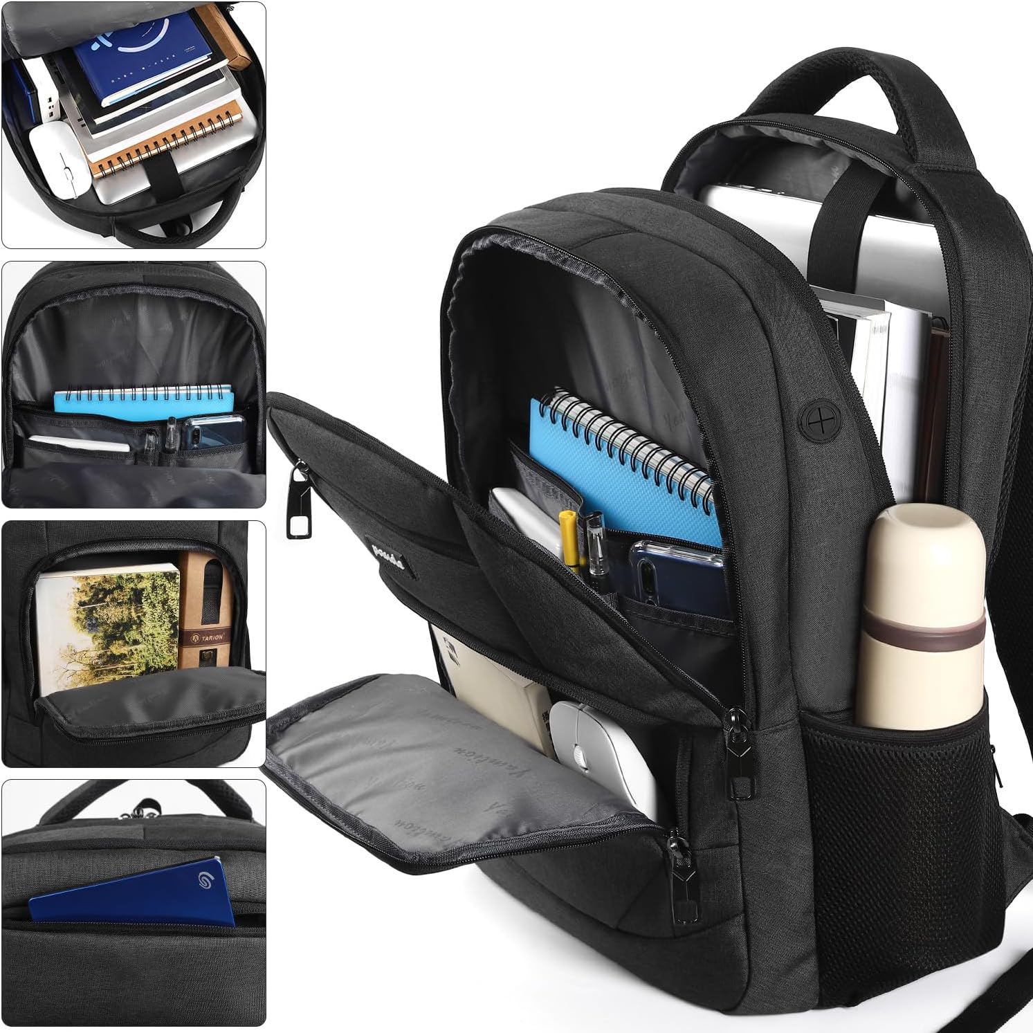 Thumbnail 2 de Paude Backpack for Men and Women – 35L Water-Resistant Laptop Backpack with USB Port (Fits 15.6 inch) for School, Travel, and Business
