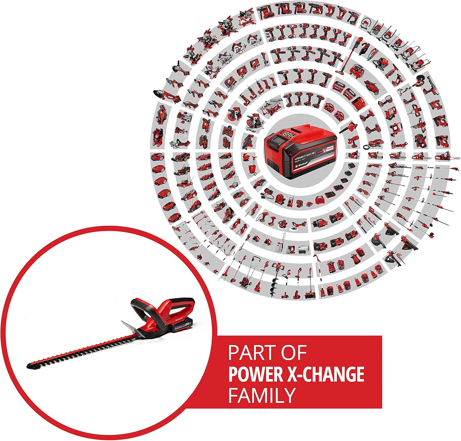 Thumbnail 1 de Einhell 18V Cordless Hedge Trimmer with Battery and Charger (Power X-Change) – 46 cm Cutting Length