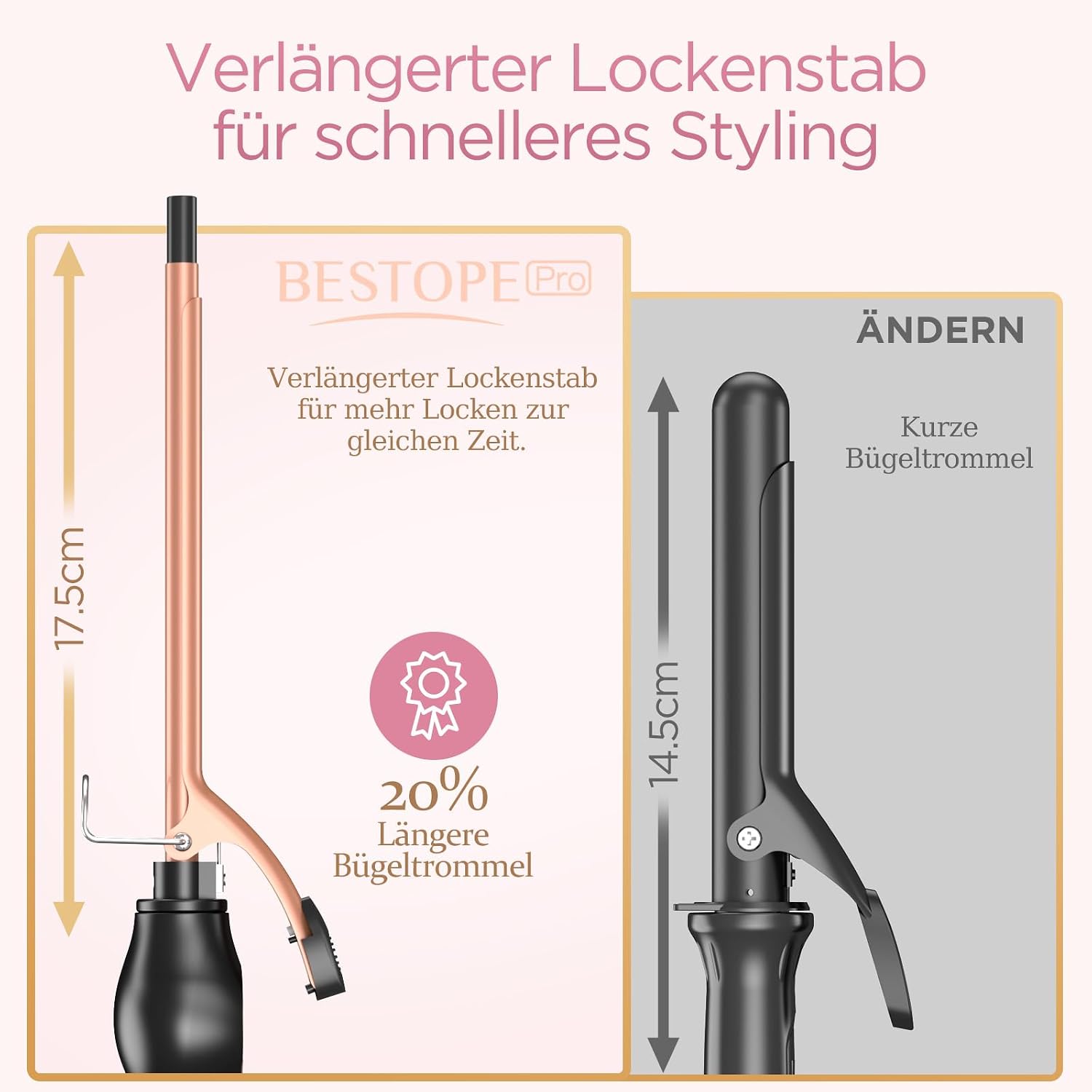 Detalle de BESTOPE PRO Lockenstab 9mm – Mini-Locken, schnelle Hitze, LCD-Display