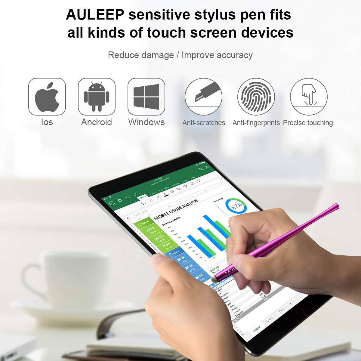 Thumbnail 1 de AULEEP Stylus Pen 4-pack for tablets and phones ✏