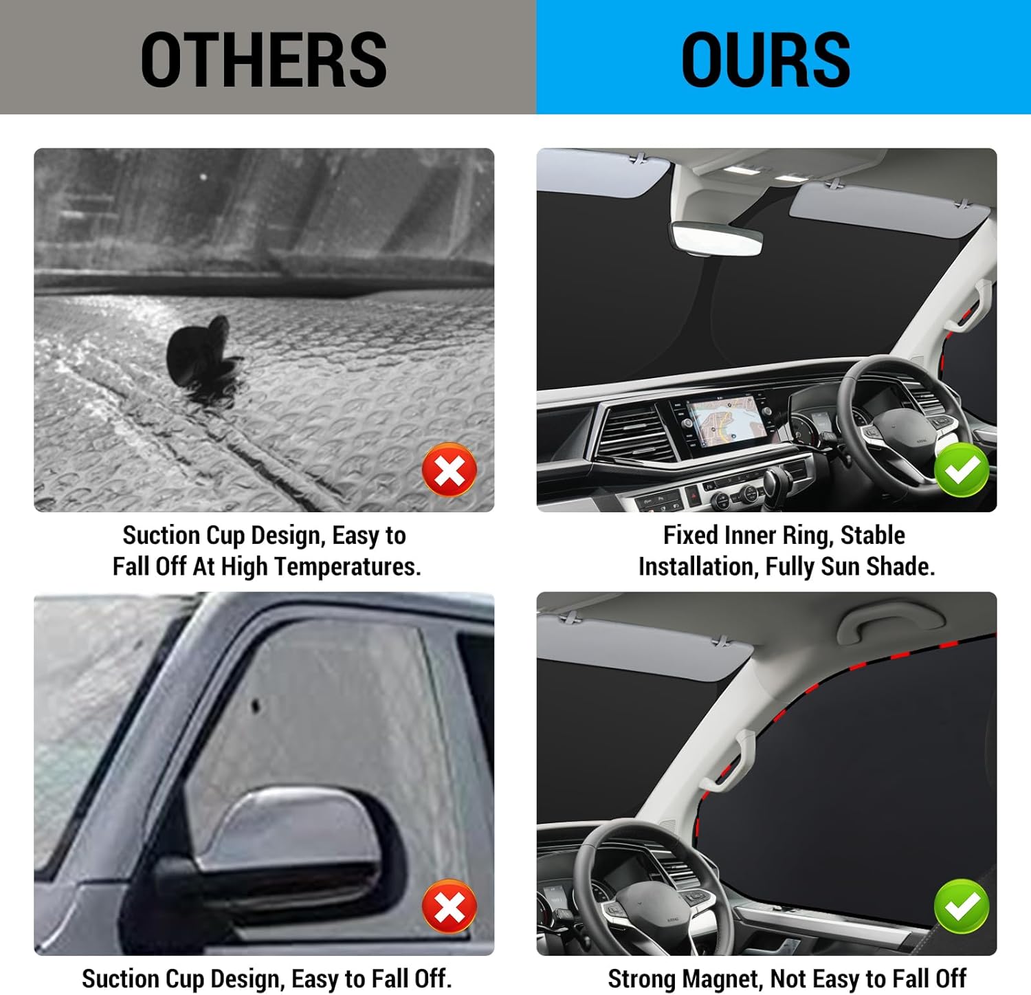 Thumbnail 4 de ZATOOTO 3-Piece Car Windscreen Sun Shade for VW T5 T6 (Internal Foldable Cover)