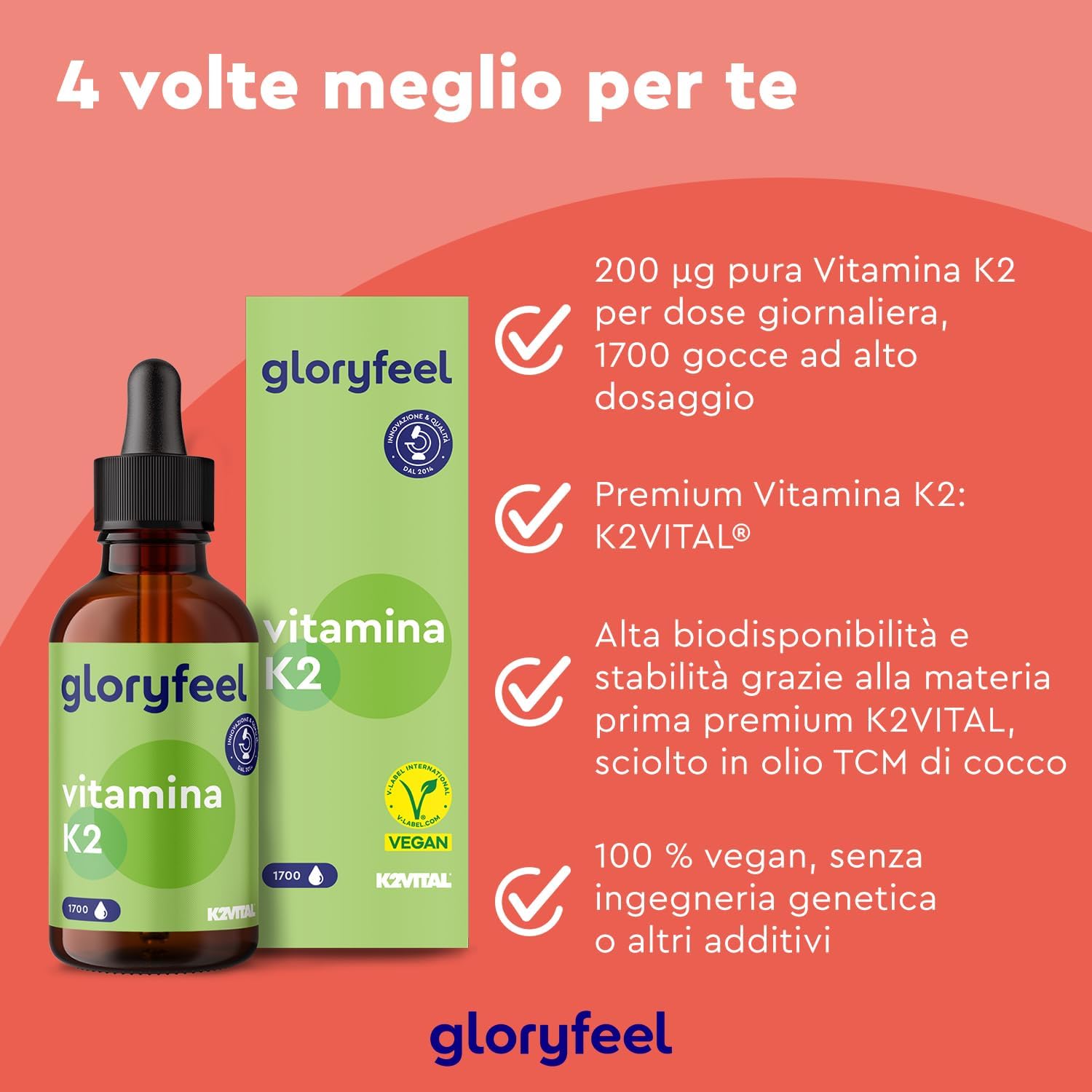 Thumbnail 2 de Vitamina K2 MK7 200 mcg in gocce – 50 ml, K2VITAL® All-Trans MK7, vegan e senza allergeni